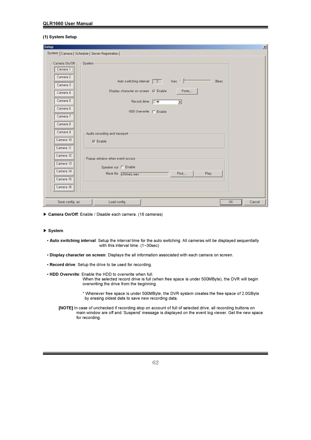 LOREX Technology QLR1660 instruction manual System Setup 