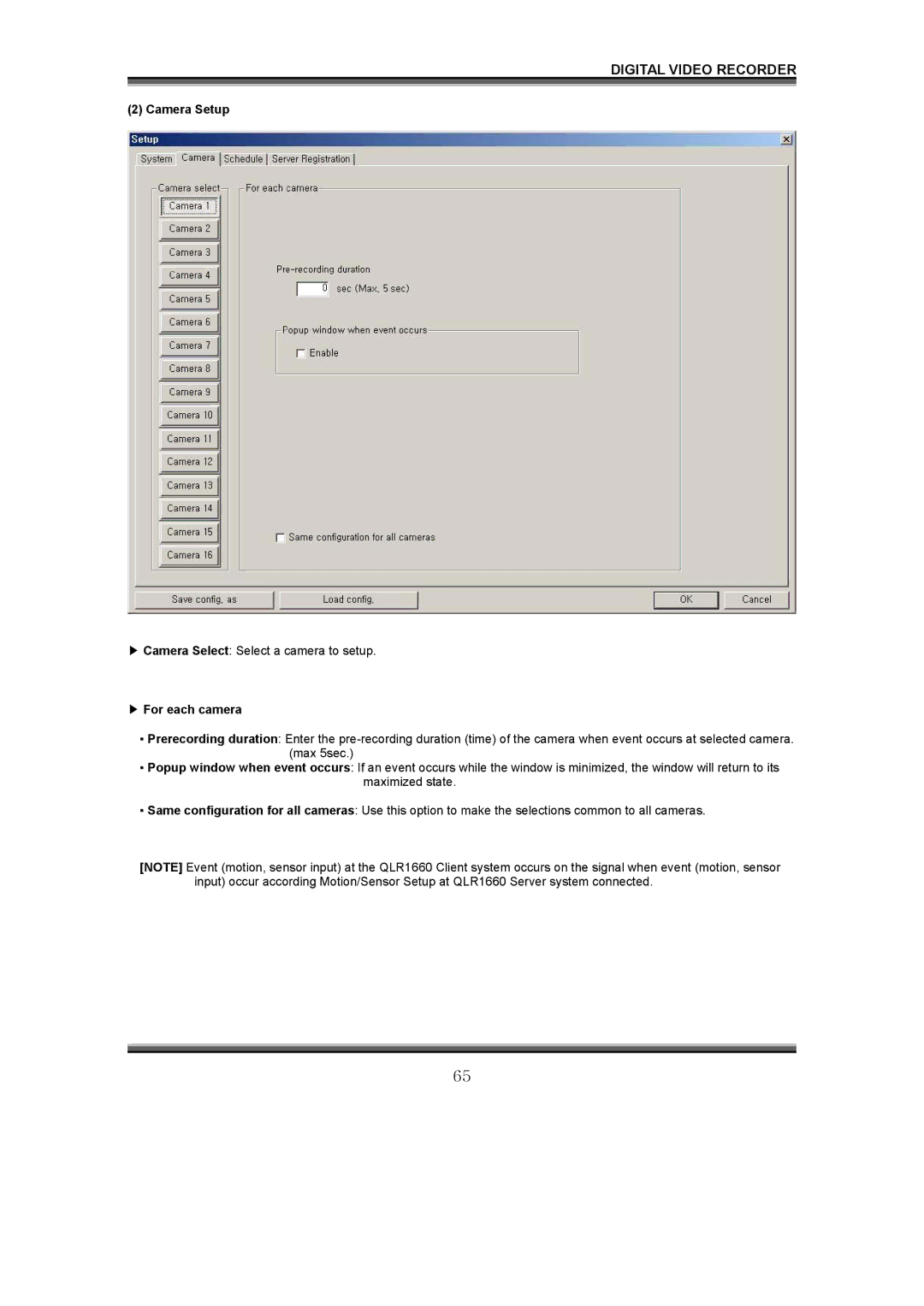 LOREX Technology QLR1660 instruction manual Camera Setup, For each camera 