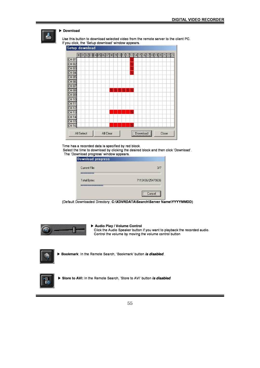 LOREX Technology QLR1660 instruction manual Download, Digital Video Recorder, Audio Play / Volume Control 