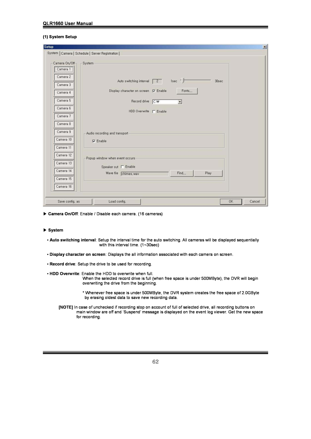 LOREX Technology instruction manual System Setup, QLR1660 User Manual 