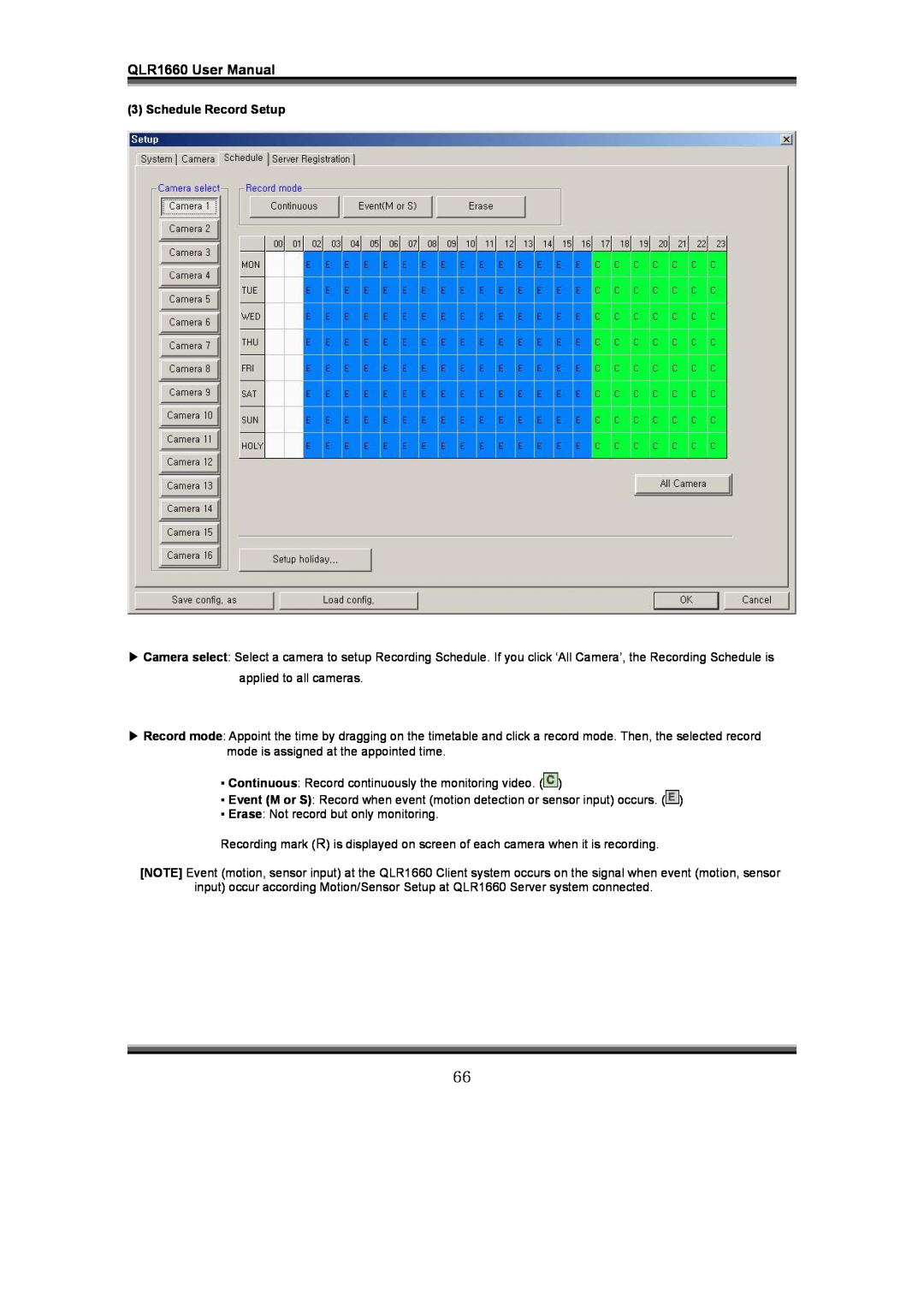 LOREX Technology instruction manual Schedule Record Setup, QLR1660 User Manual 