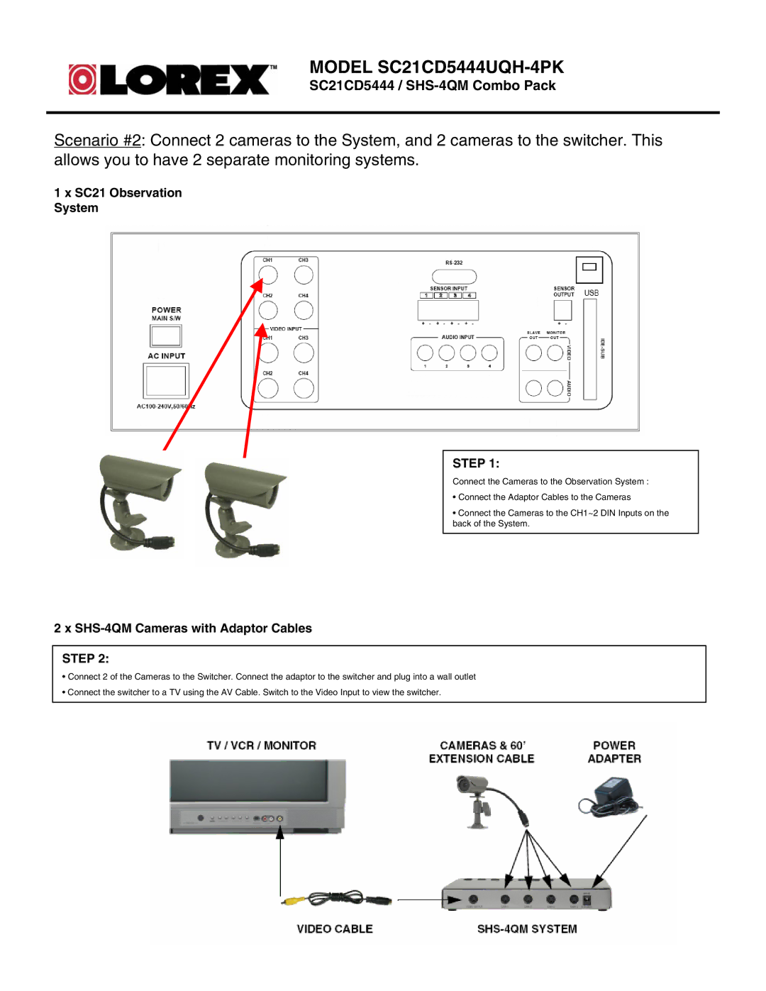 LOREX Technology manual Model SC21CD5444UQH-4PK 