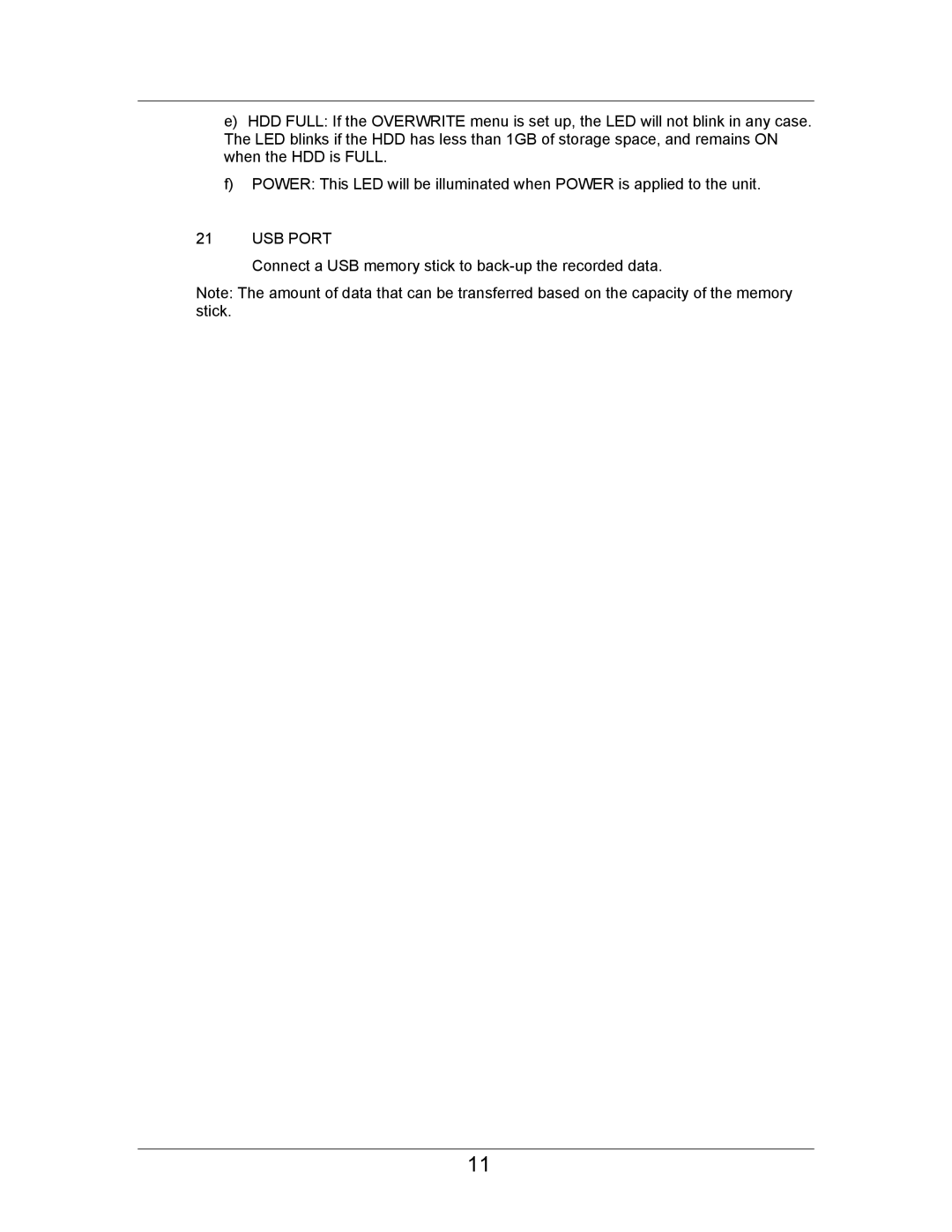 LOREX Technology SC21FD3044-161 instruction manual USB Port 