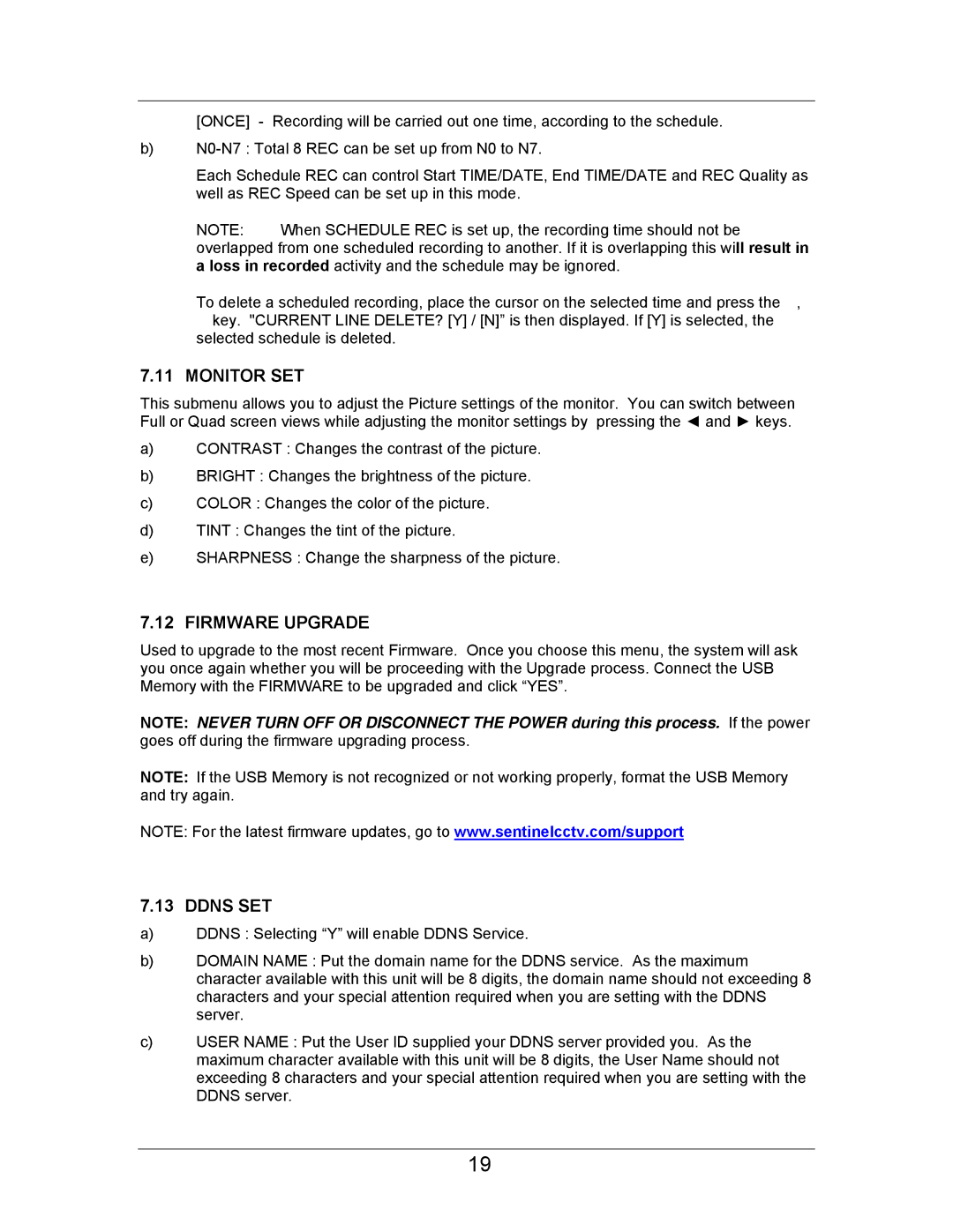 LOREX Technology SC21FD3044-161 instruction manual Monitor SET, Firmware Upgrade, Ddns SET 