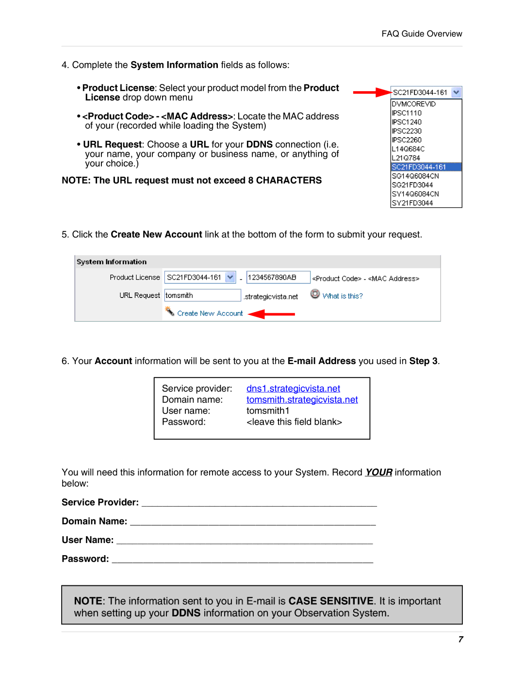 LOREX Technology SC21FD3044 manual Dns1.strategicvista.net 