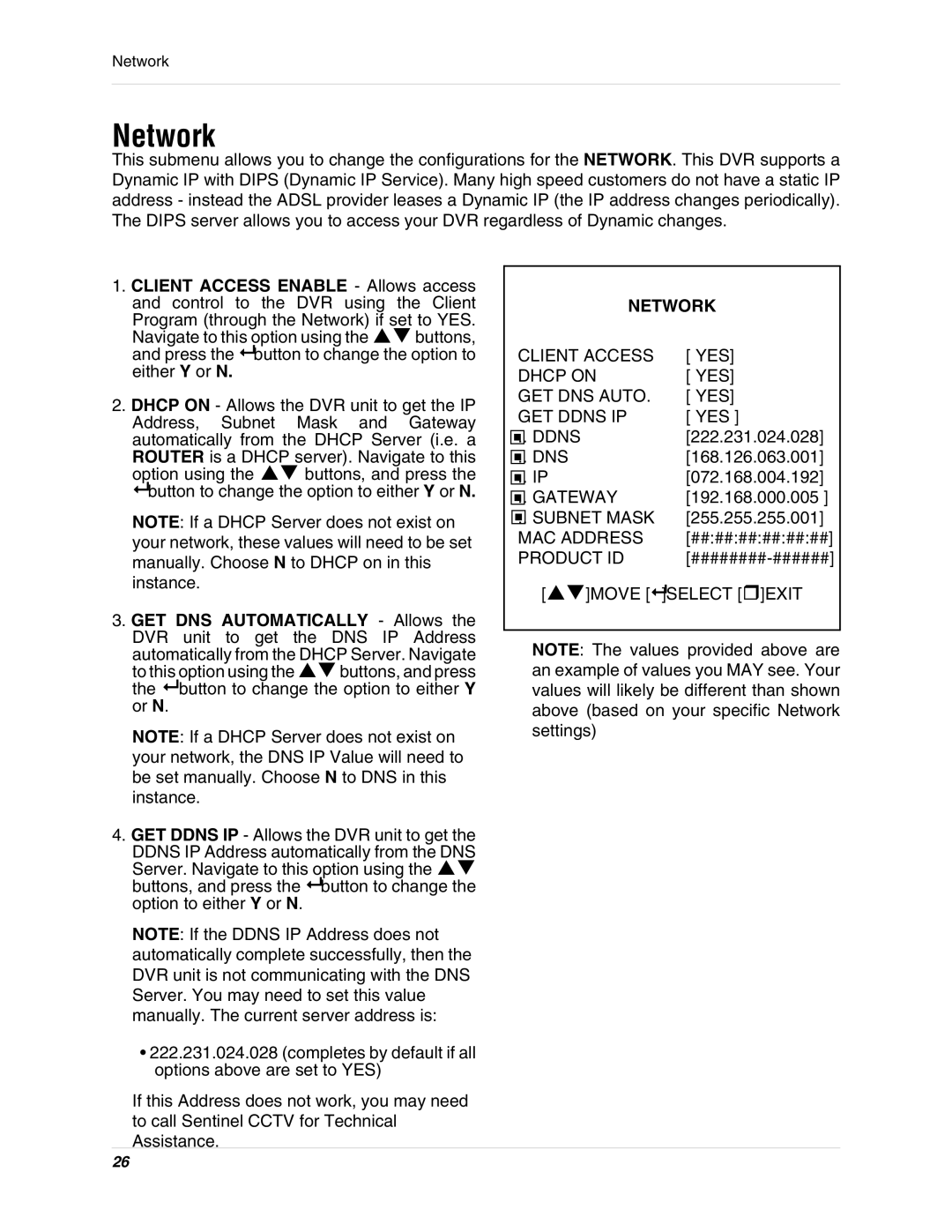 LOREX Technology SC325000 instruction manual Network 