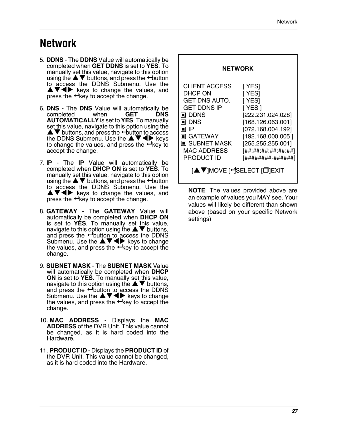 LOREX Technology SC325000 instruction manual Network 