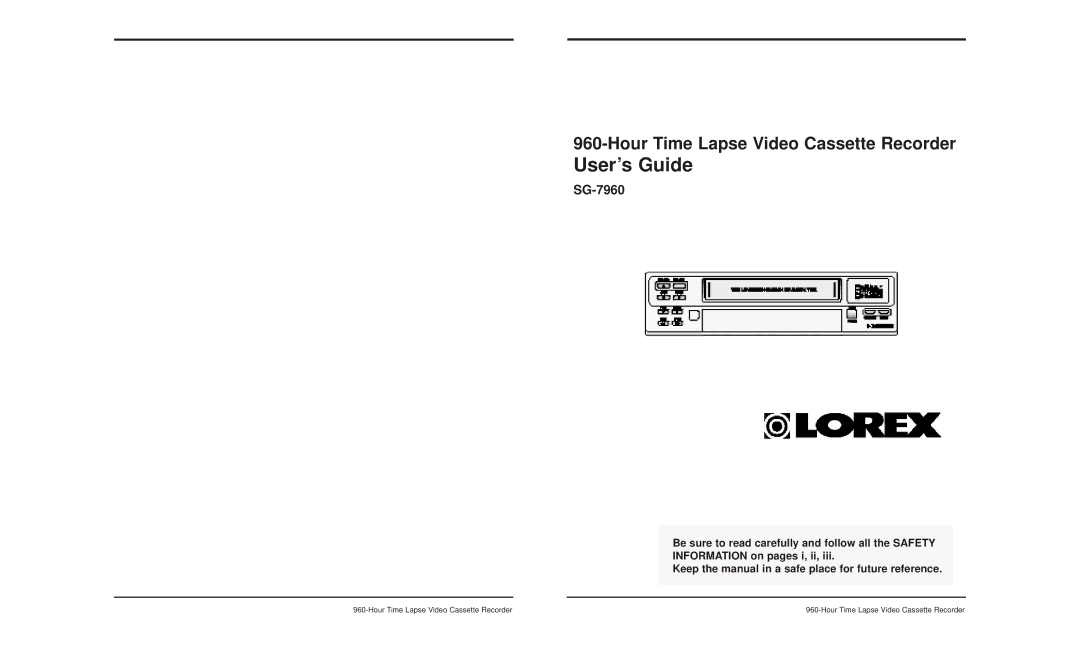 LOREX Technology SG-7960 manual User’s Guide 