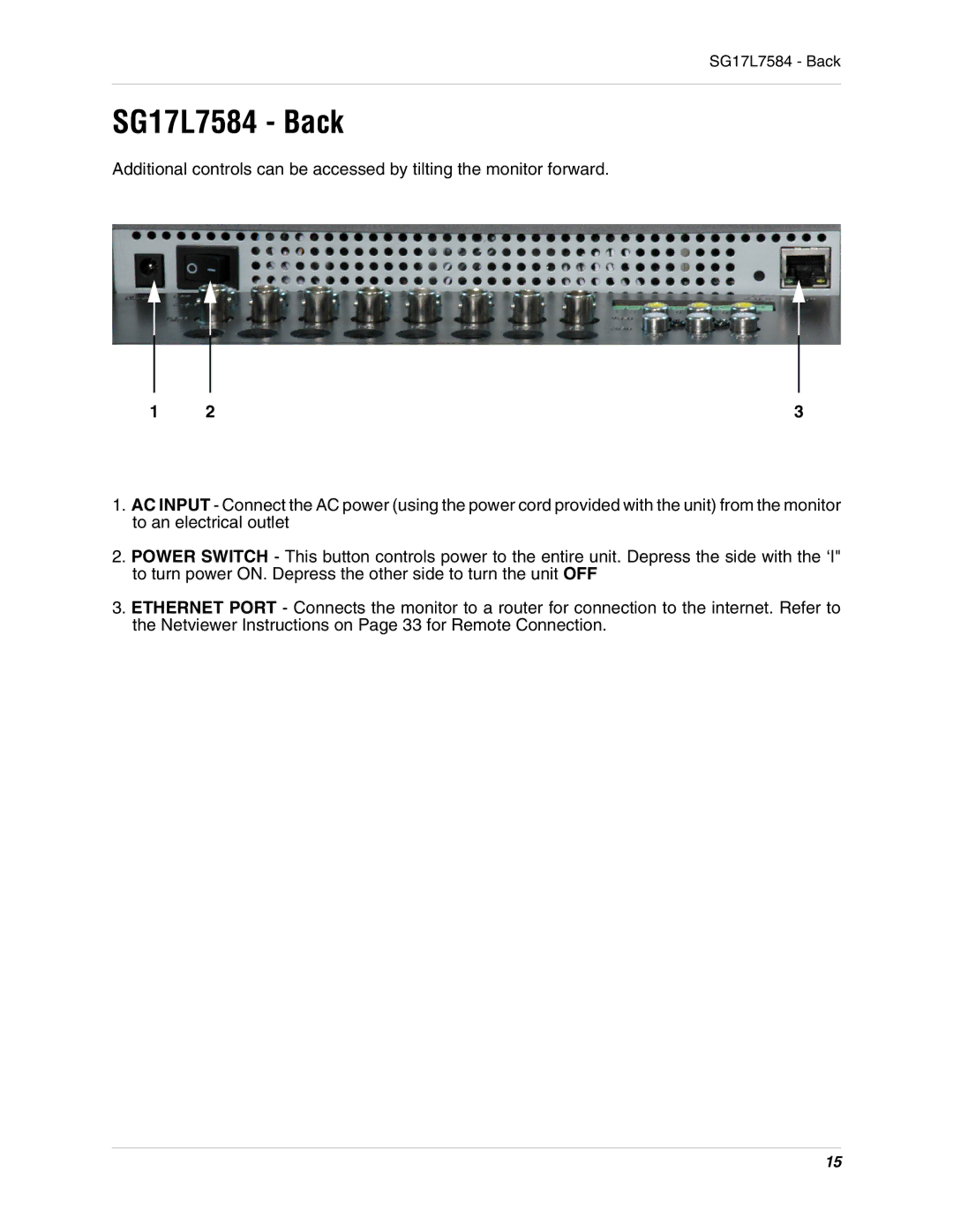 LOREX Technology instruction manual SG17L7584 Back 