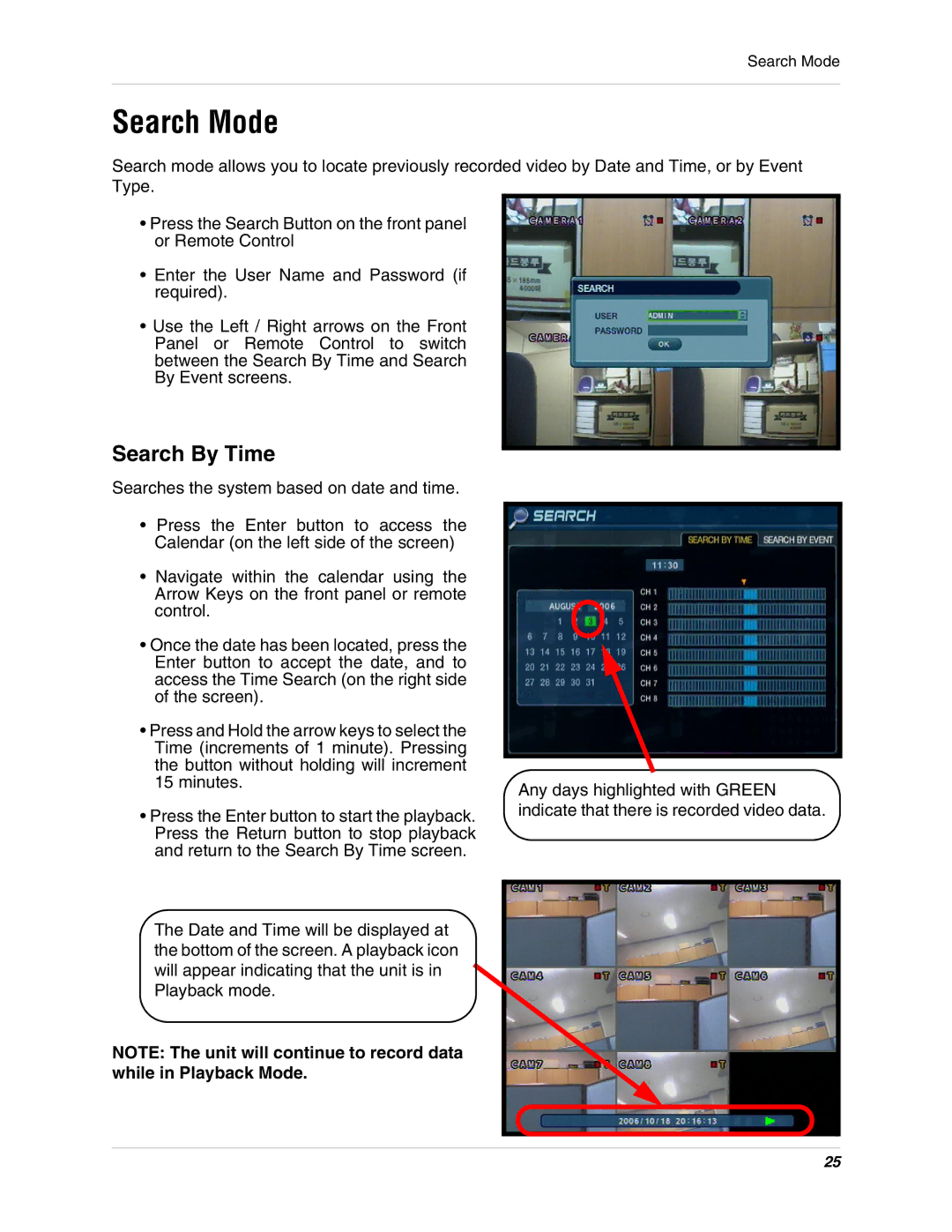 LOREX Technology SG19LD800 Series, SG17LD800 Series instruction manual Search Mode, Search By Time 