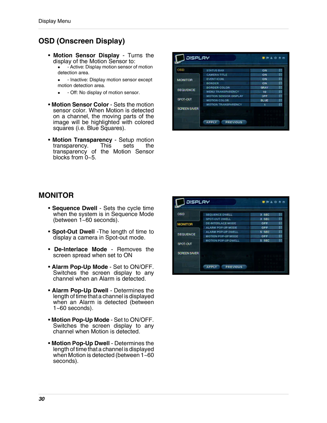 LOREX Technology SG17LD800 Series, SG19LD800 Series instruction manual Monitor, Motion Sensor Display Turns 