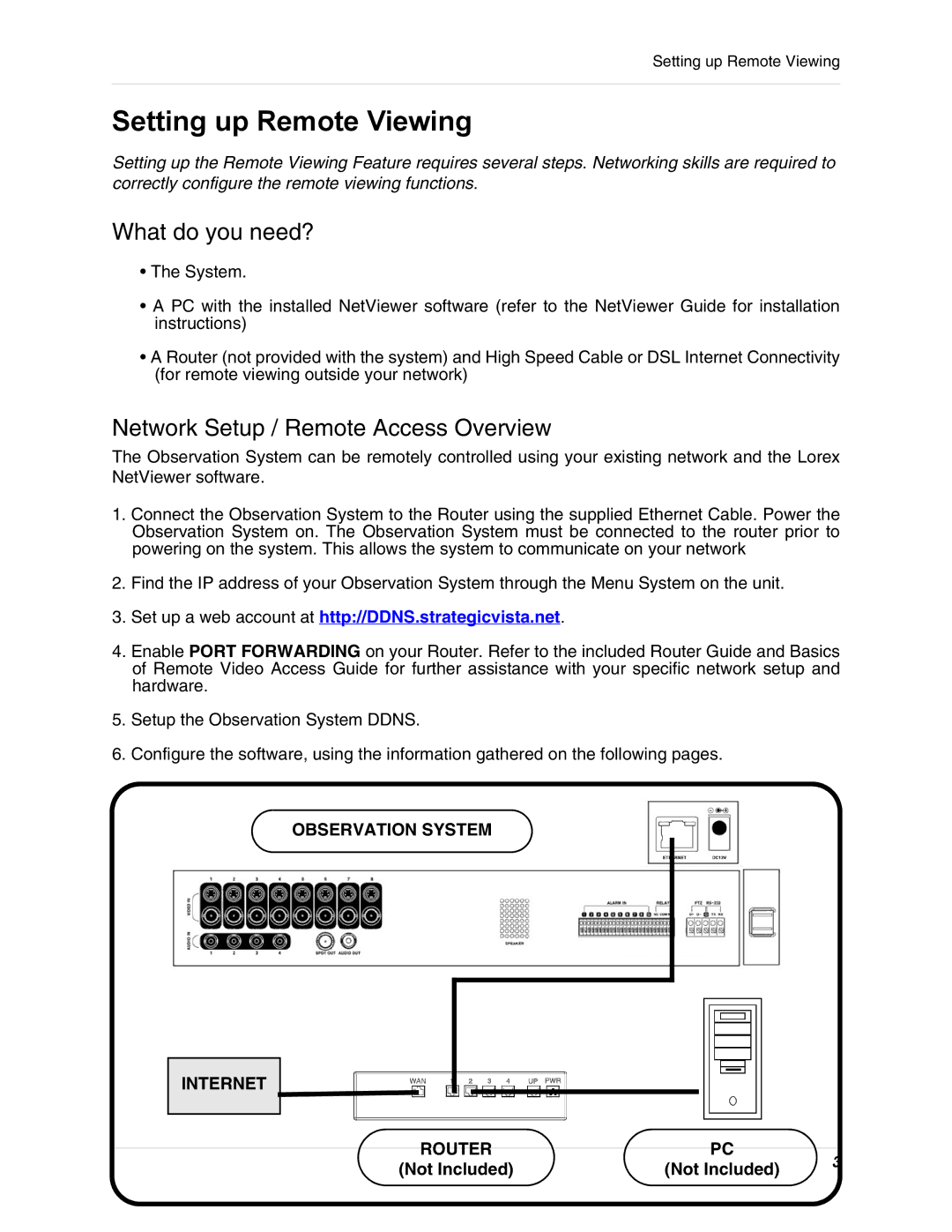 LOREX Technology SG19LD800 manual What do you need?, Network Setup / Remote Access Overview 