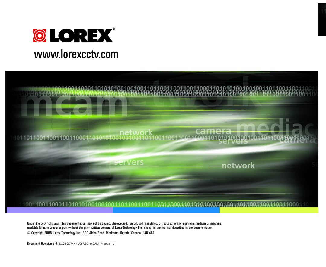 LOREX Technology SG21CD7444 user manual 