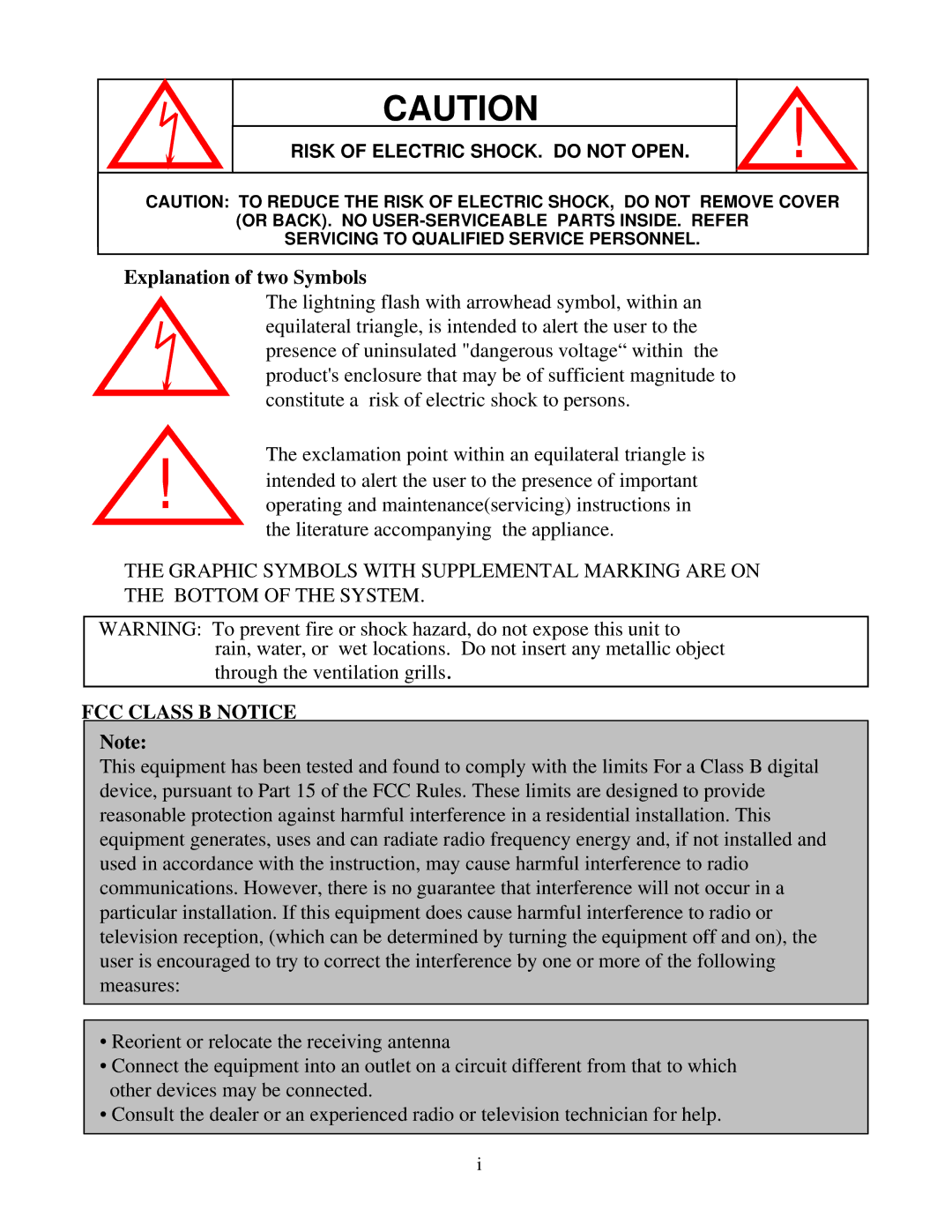 LOREX Technology SG6352 instruction manual FCC Class B Notice 