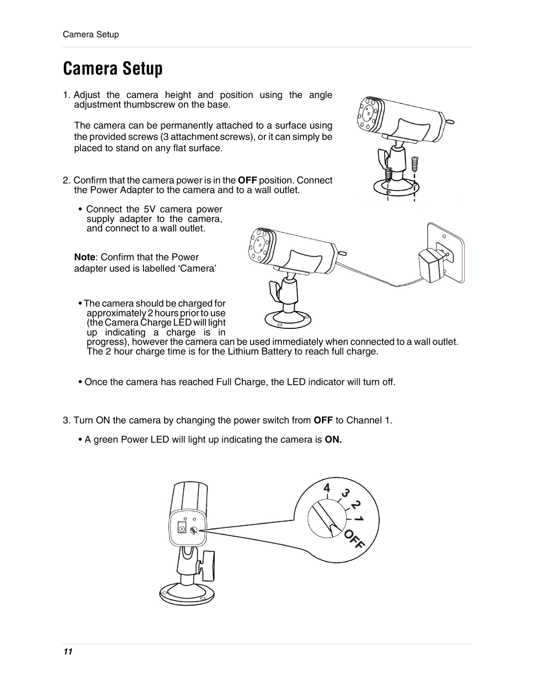 LOREX Technology SG8840 instruction manual Camera Setup 