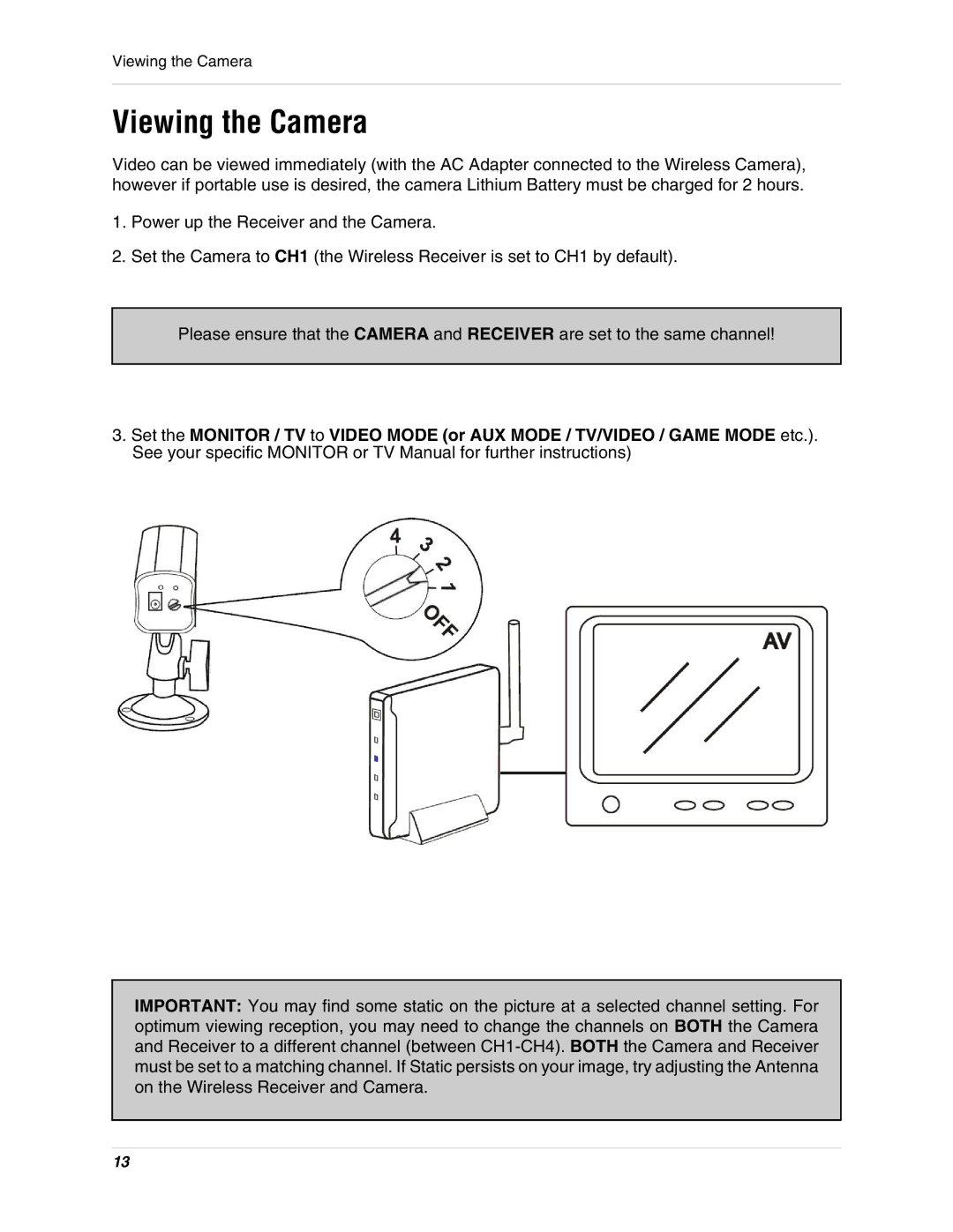 LOREX Technology SG8840 instruction manual Viewing the Camera 