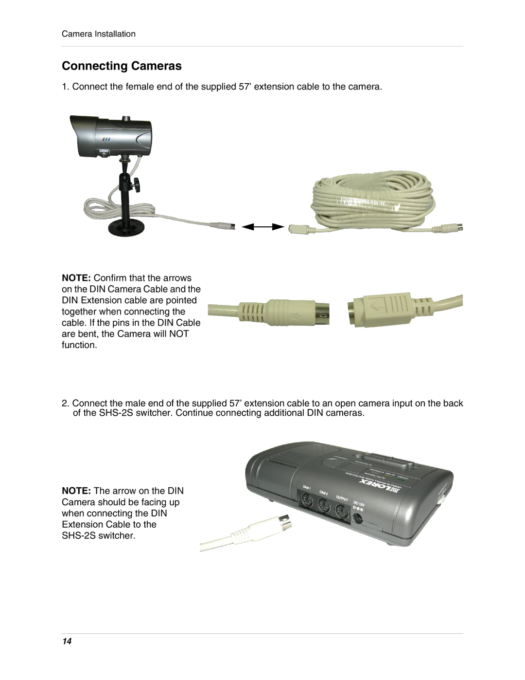 LOREX Technology SHS-2S instruction manual Connecting Cameras 