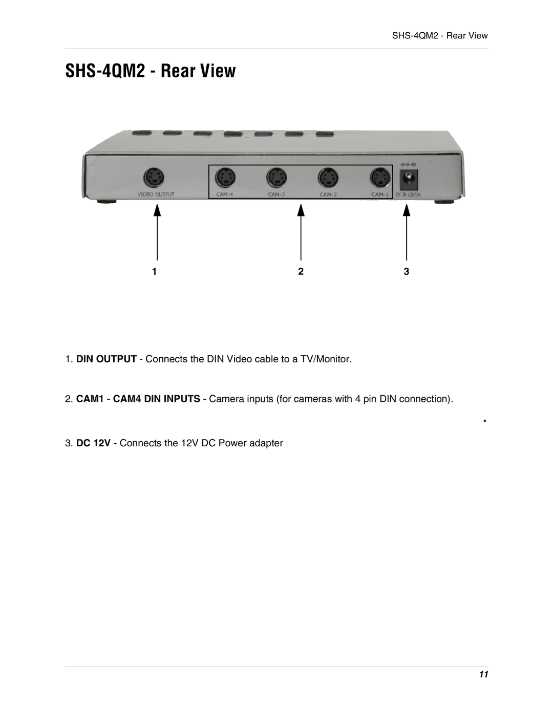 LOREX Technology instruction manual SHS-4QM2 Rear View 