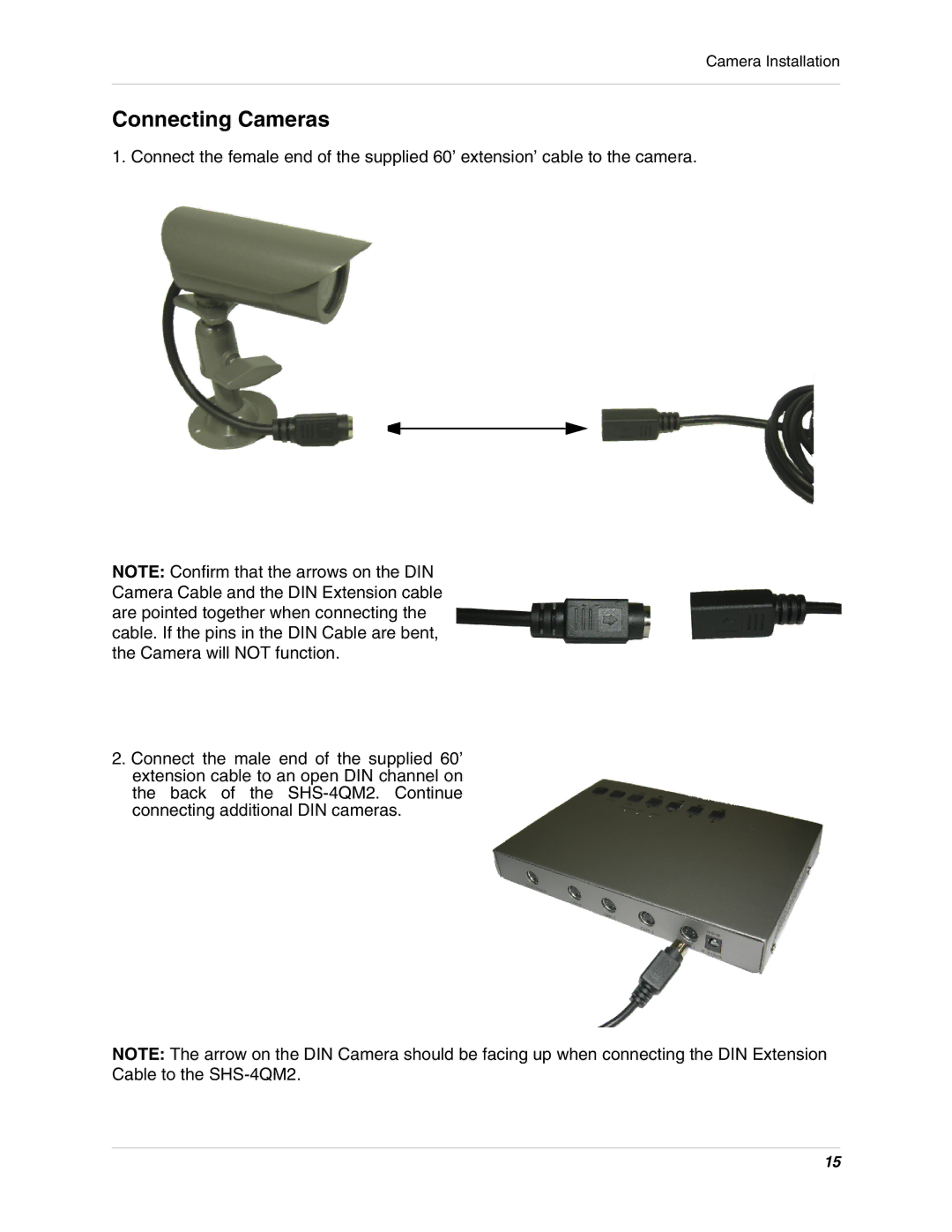 LOREX Technology SHS-4QM2 instruction manual Connecting Cameras 