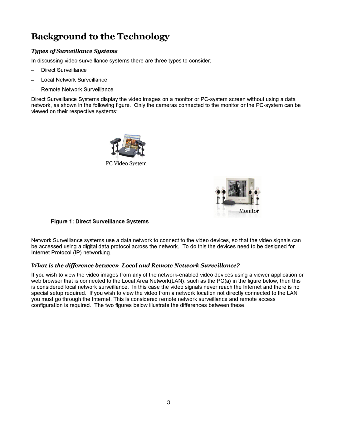 LOREX Technology manual Background to the Technology, Types of Surveillance Systems 