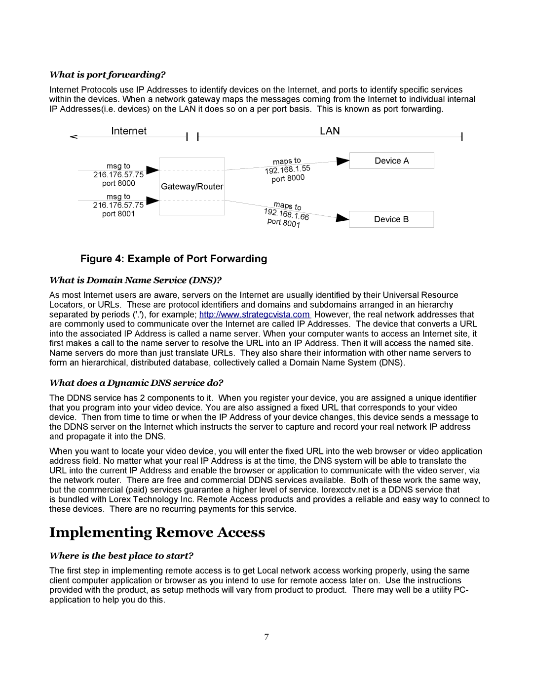 LOREX Technology Surveillance Systems manual Implementing Remove Access, What is port forwarding? 