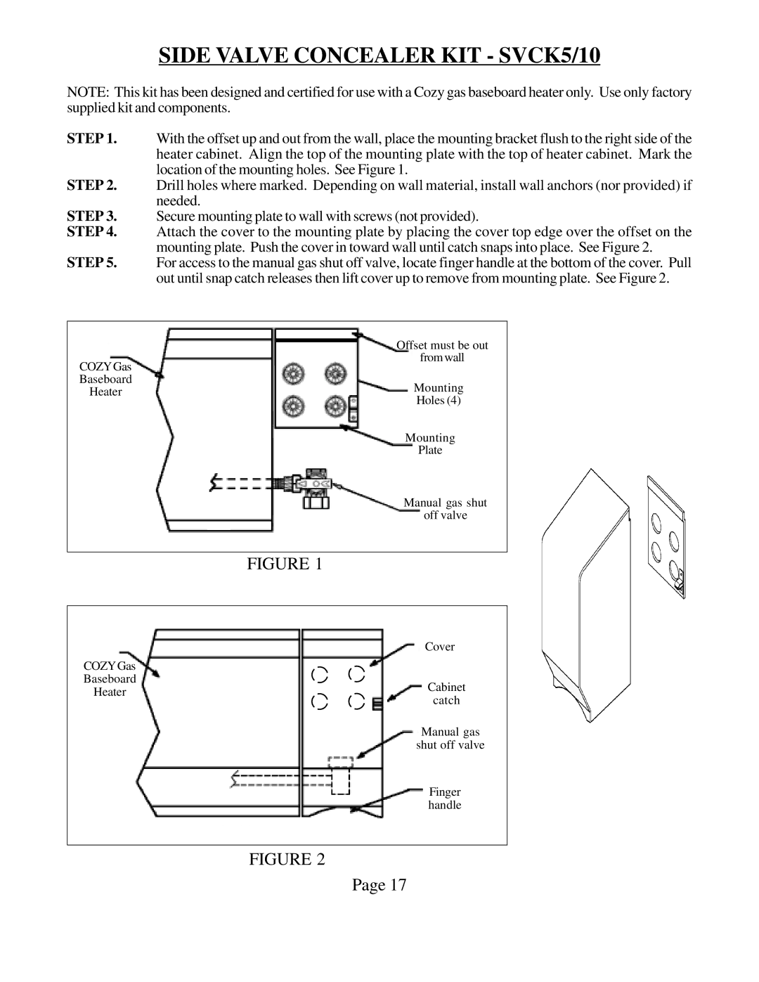 Louisville Tin and Stove BBT103, BBT53, BBT104, BBT54 warranty Side Valve Concealer KIT SVCK5/10 