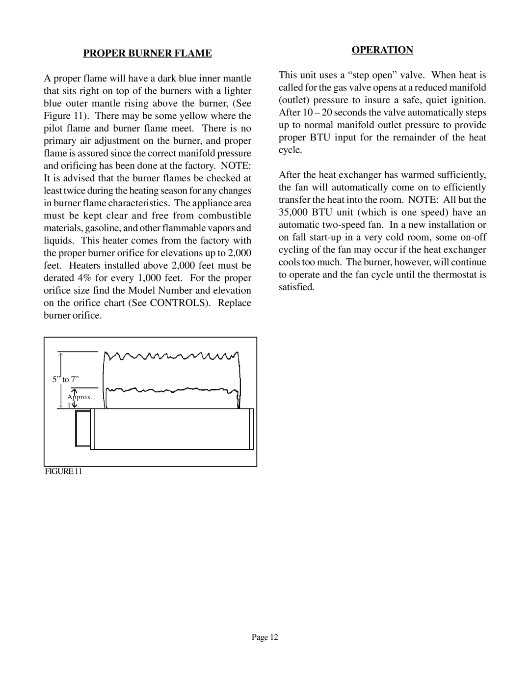 Louisville Tin and Stove CF654C-R, CF504R, CF354C-R operating instructions Proper Burner Flame, Operation 