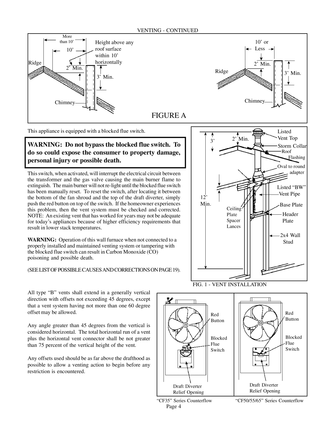 Louisville Tin and Stove CF504R, CF654C-R, CF354C-R Venting, See List of Possible Causes and Corrections on 