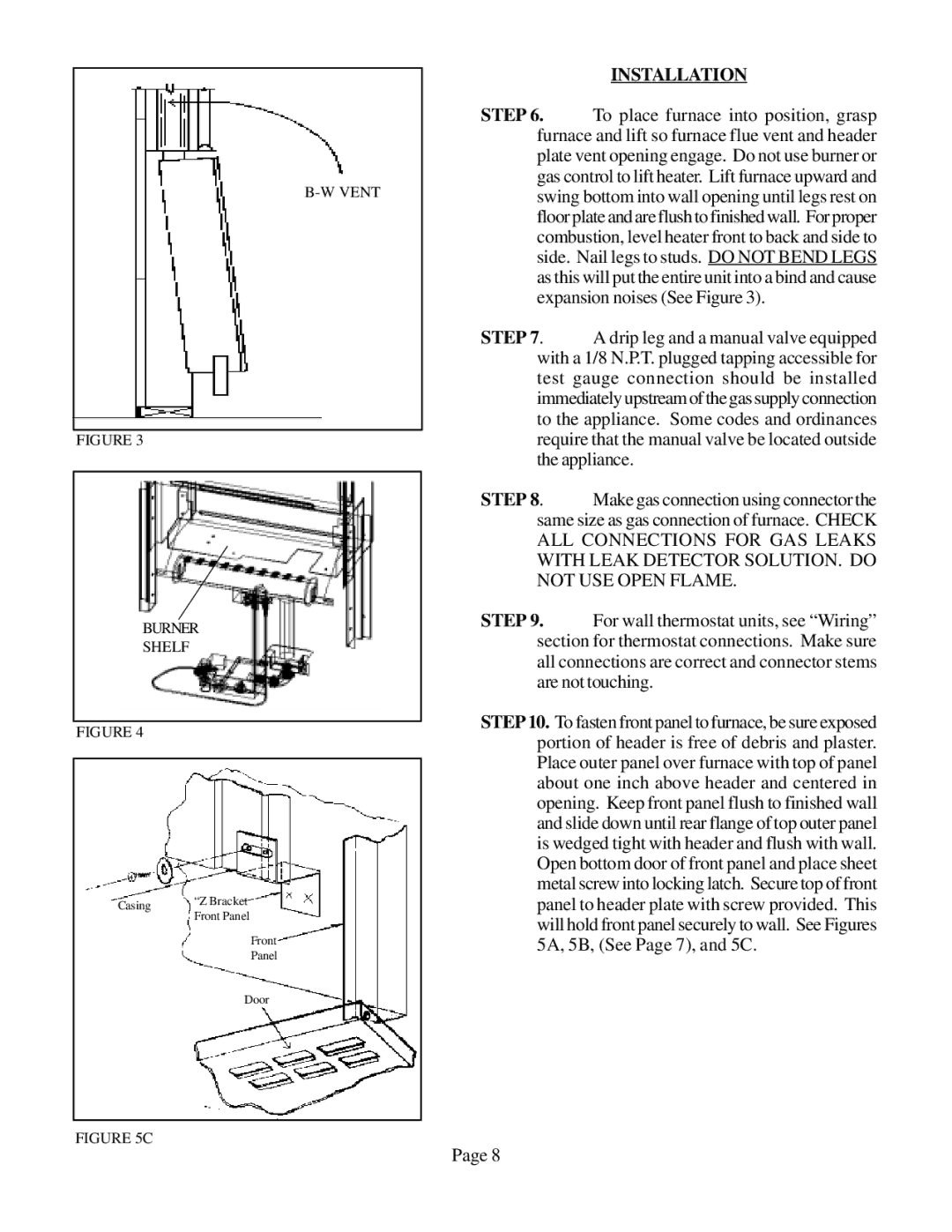 Louisville Tin and Stove W352F, W506, W502F W255F, W351F, W355F, W505F W256F, W356F, W501F W252F Installation, Vent Burner Shelf 