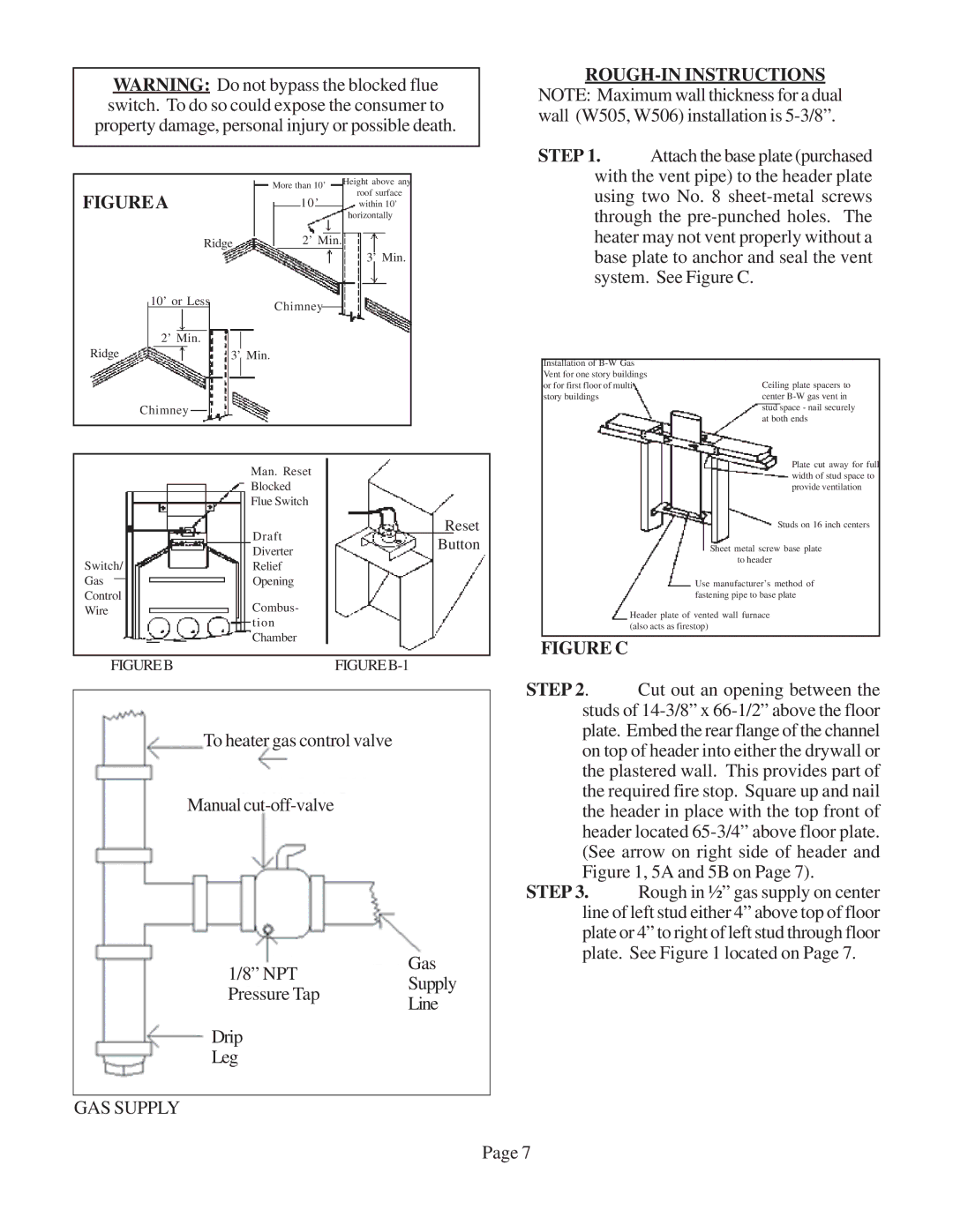 Louisville Tin and Stove W255F, W506F, W505F, W256F warranty Figurea, GAS Supply 