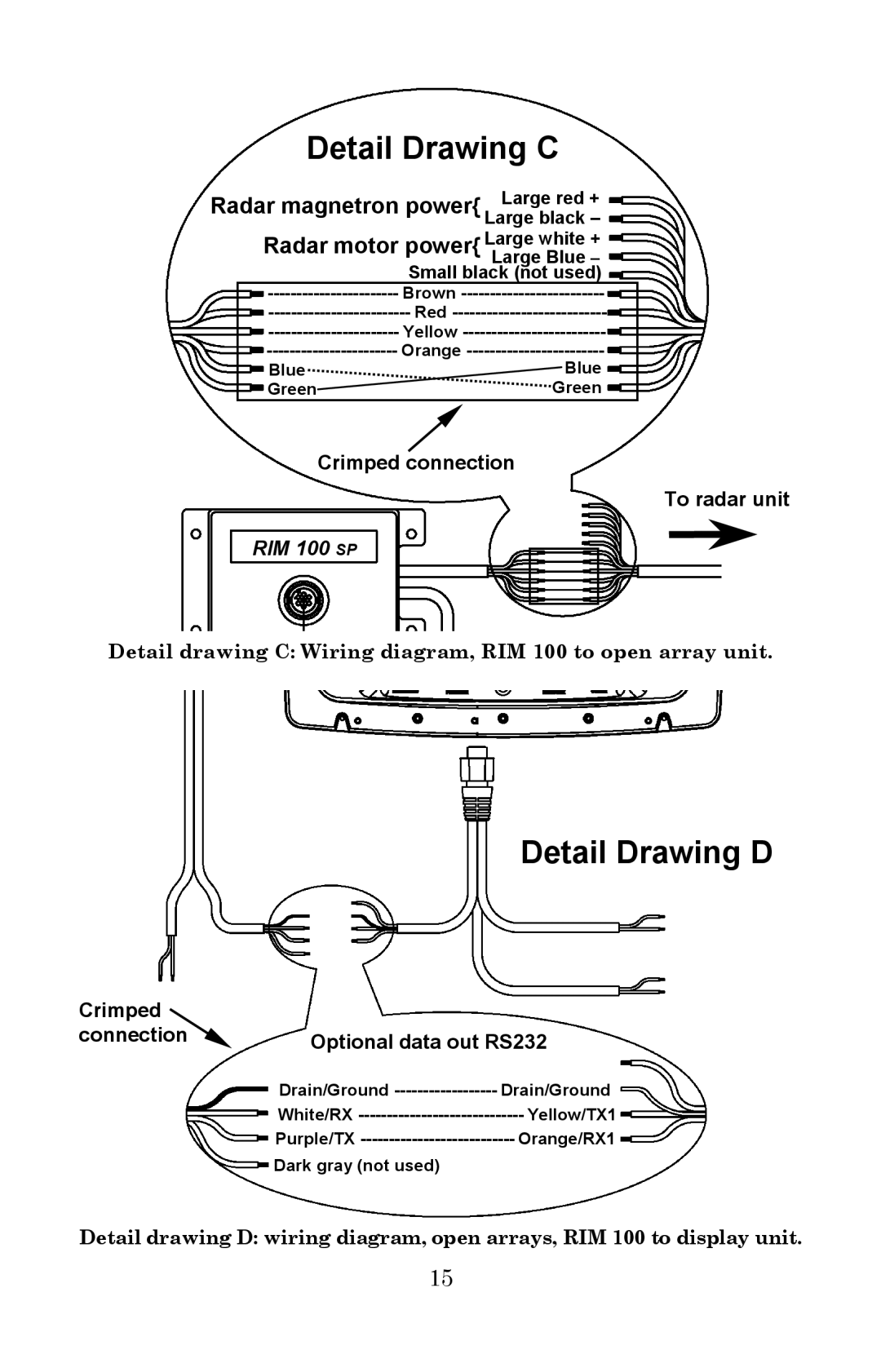 Lowrance electronic 100 installation instructions Detail Drawing C 