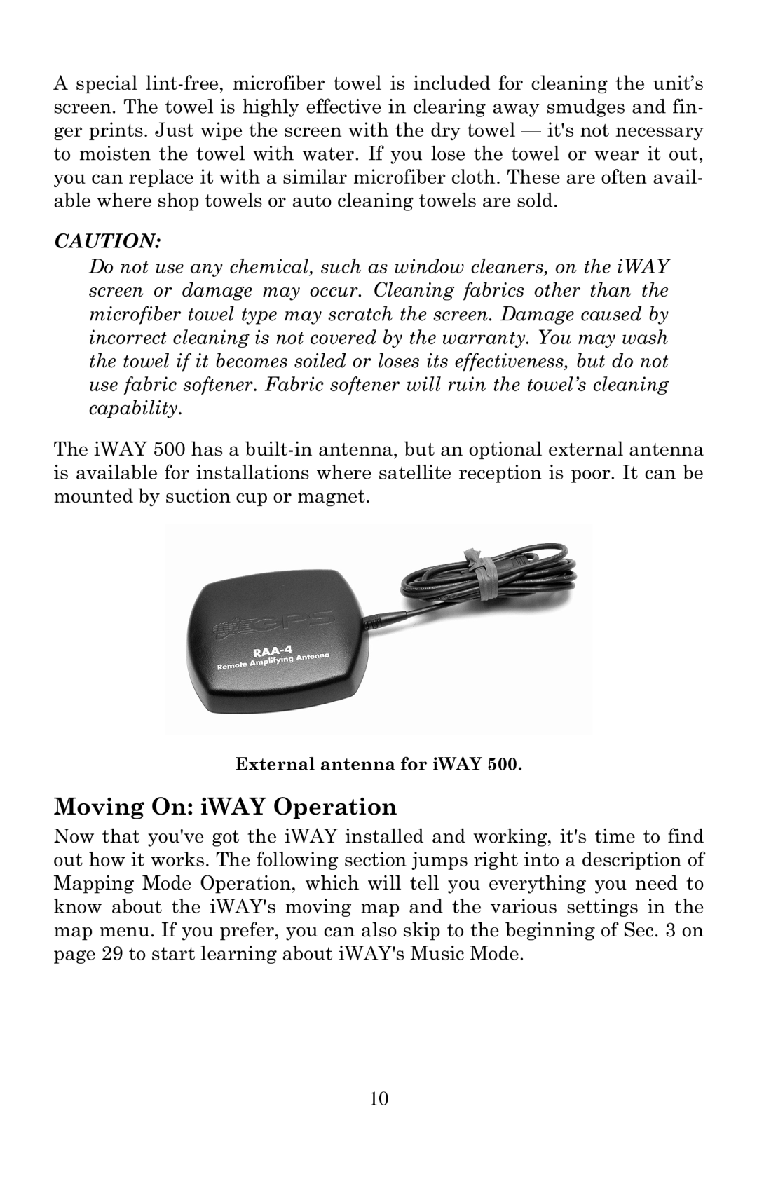 Lowrance electronic 500C manual Moving On iWAY Operation 