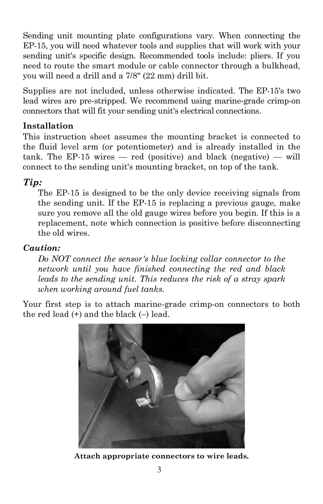 Lowrance electronic EP-15 installation instructions Tip 