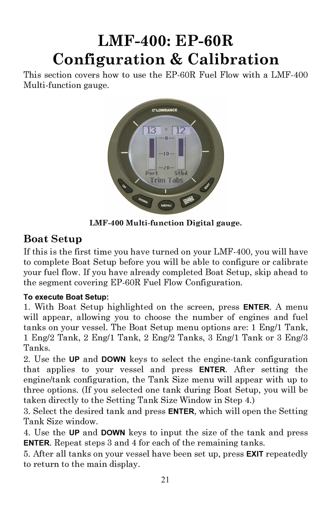 Lowrance electronic installation instructions LMF-400 EP-60R Configuration & Calibration 