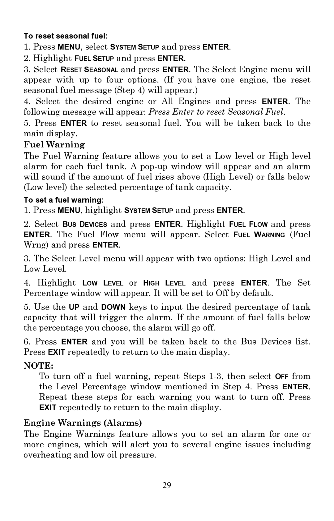 Lowrance electronic EP-60R installation instructions Fuel Warning 