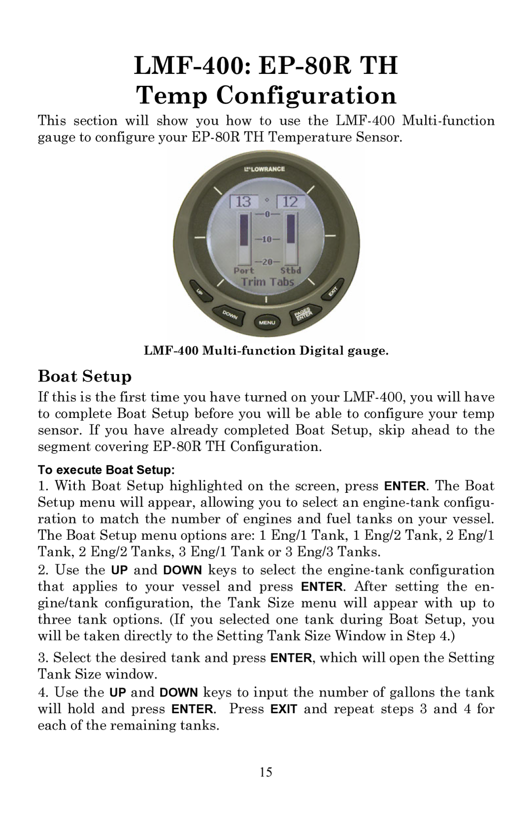 Lowrance electronic installation instructions LMF-400 EP-80R TH Temp Configuration 