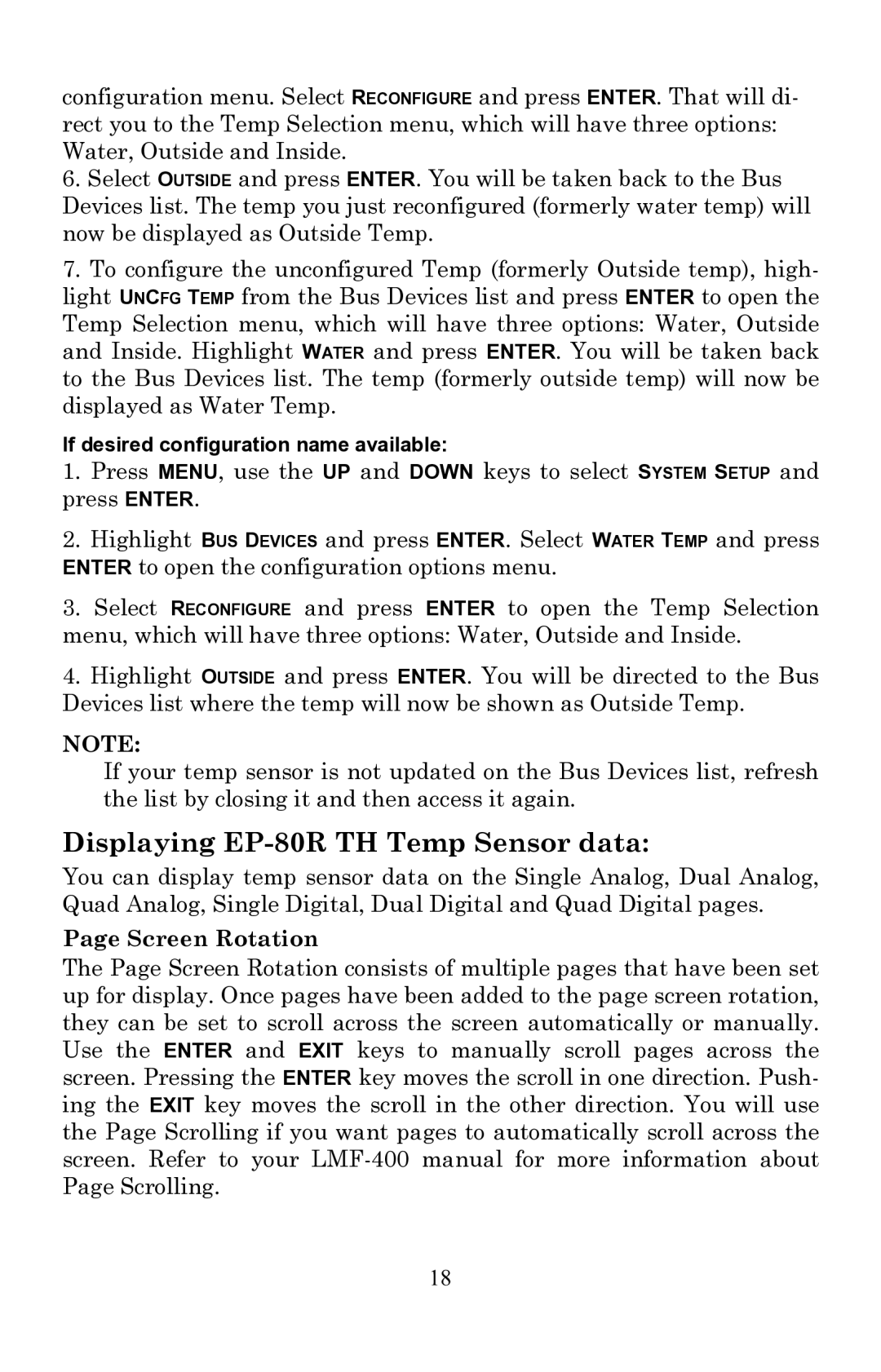 Lowrance electronic installation instructions Displaying EP-80R TH Temp Sensor data 