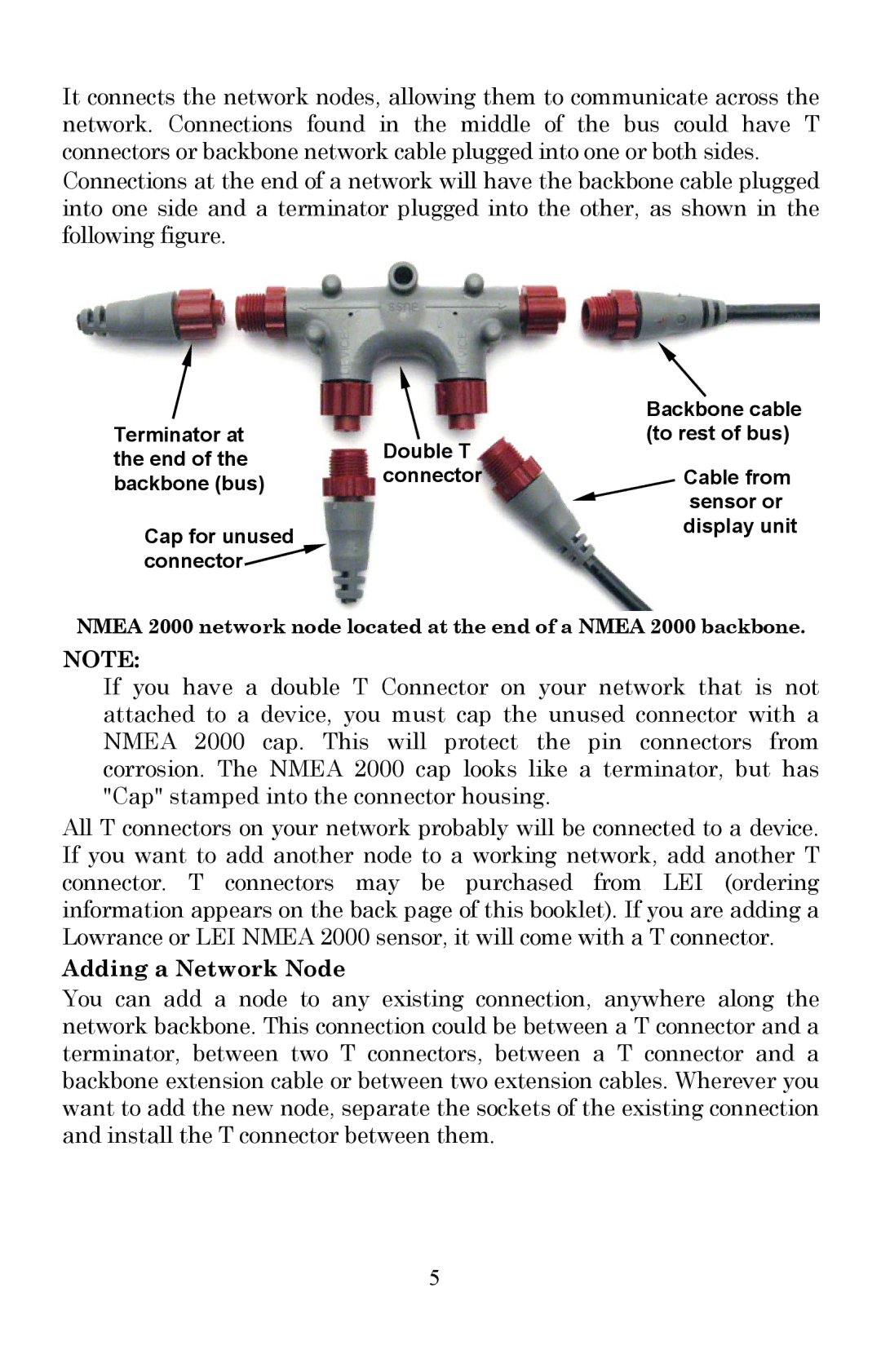 Lowrance electronic EP-80R installation instructions Adding a Network Node 