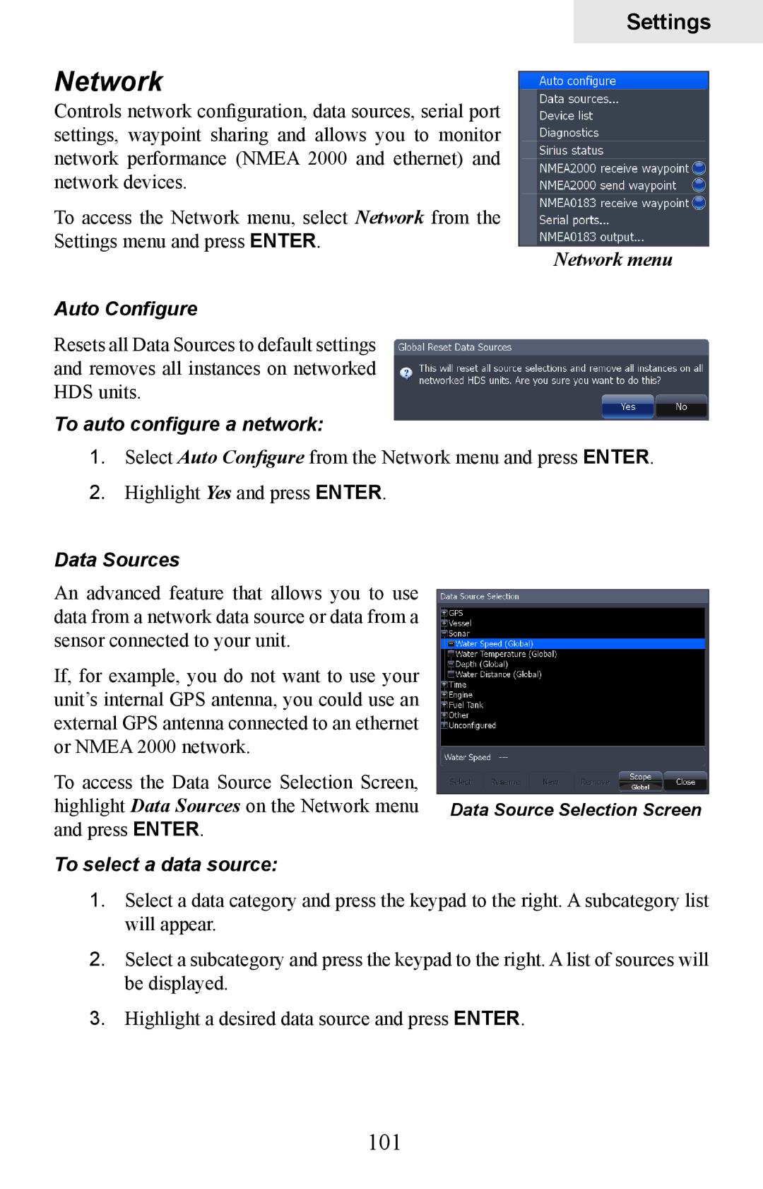 Lowrance electronic HDS-5, HDS-7 manual Network, 101 