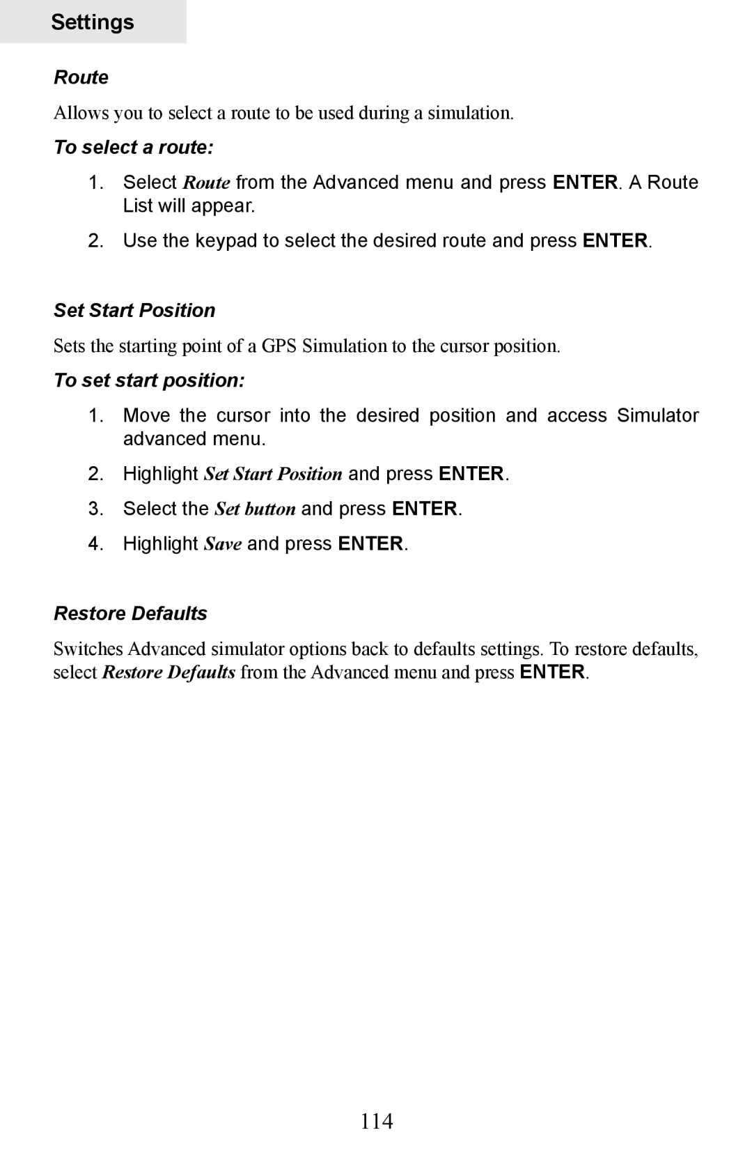 Lowrance electronic HDS-8M, HDS-10M 114, Route, To select a route, Set Start Position, To set start position 