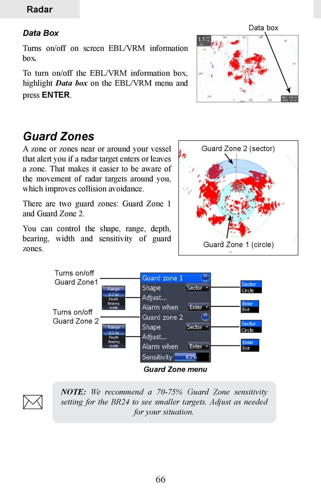 Lowrance electronic HDS-8M, HDS-10M operation manual Guard Zones, Data Box 