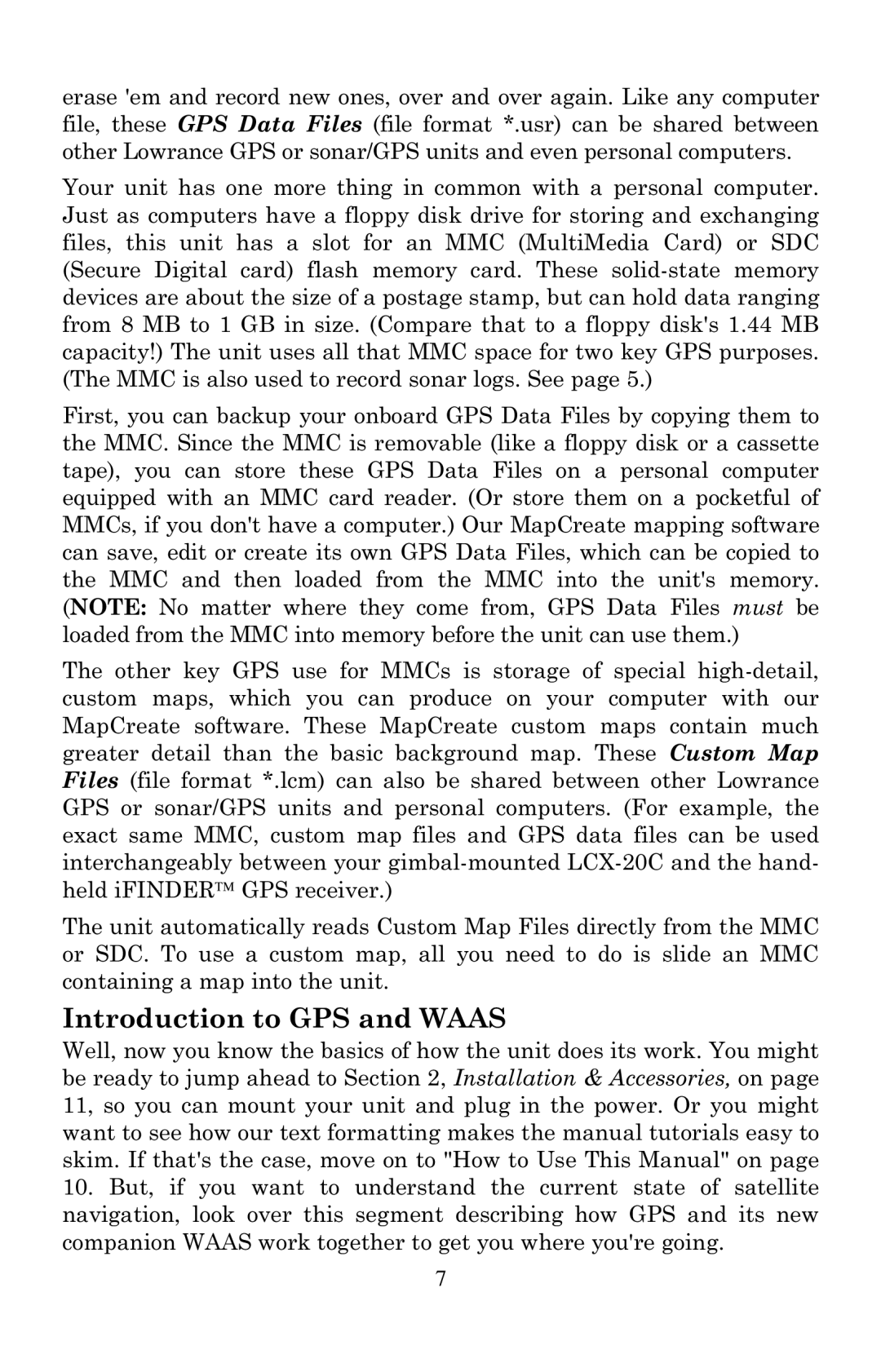 Lowrance electronic LCX-20C manual Introduction to GPS and Waas 