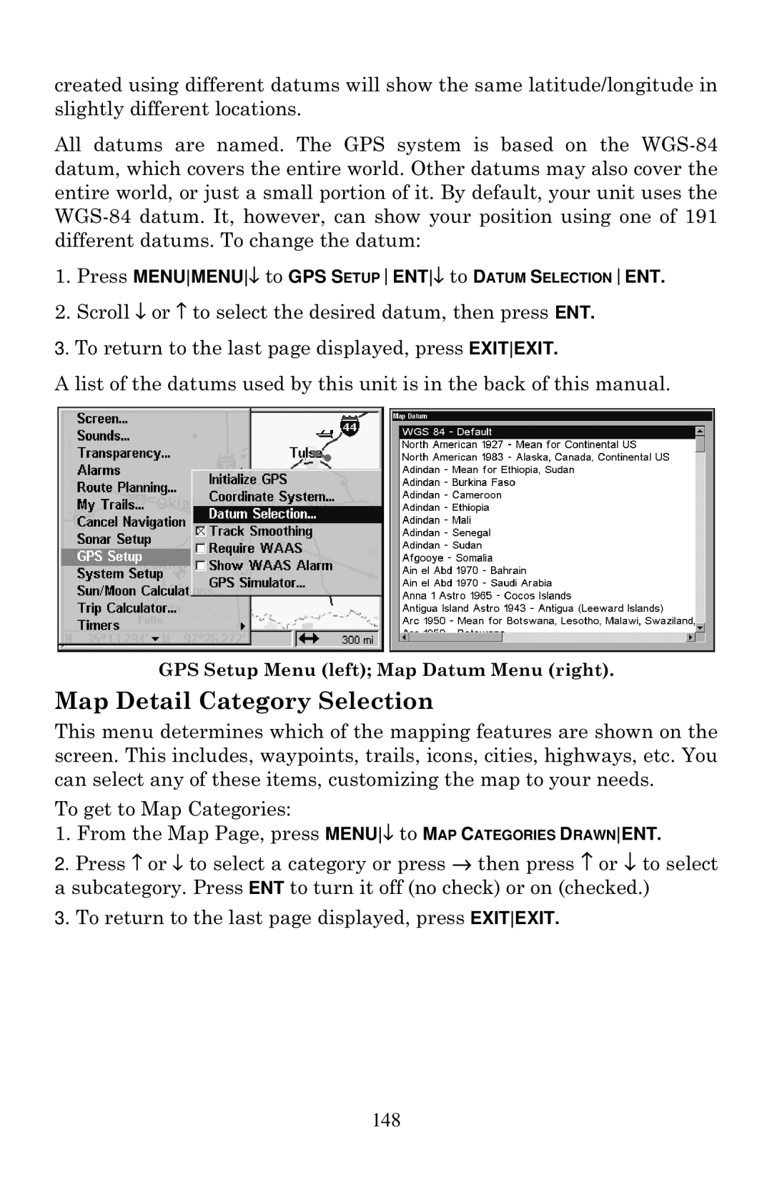 Lowrance electronic LCX-20C manual Map Detail Category Selection 