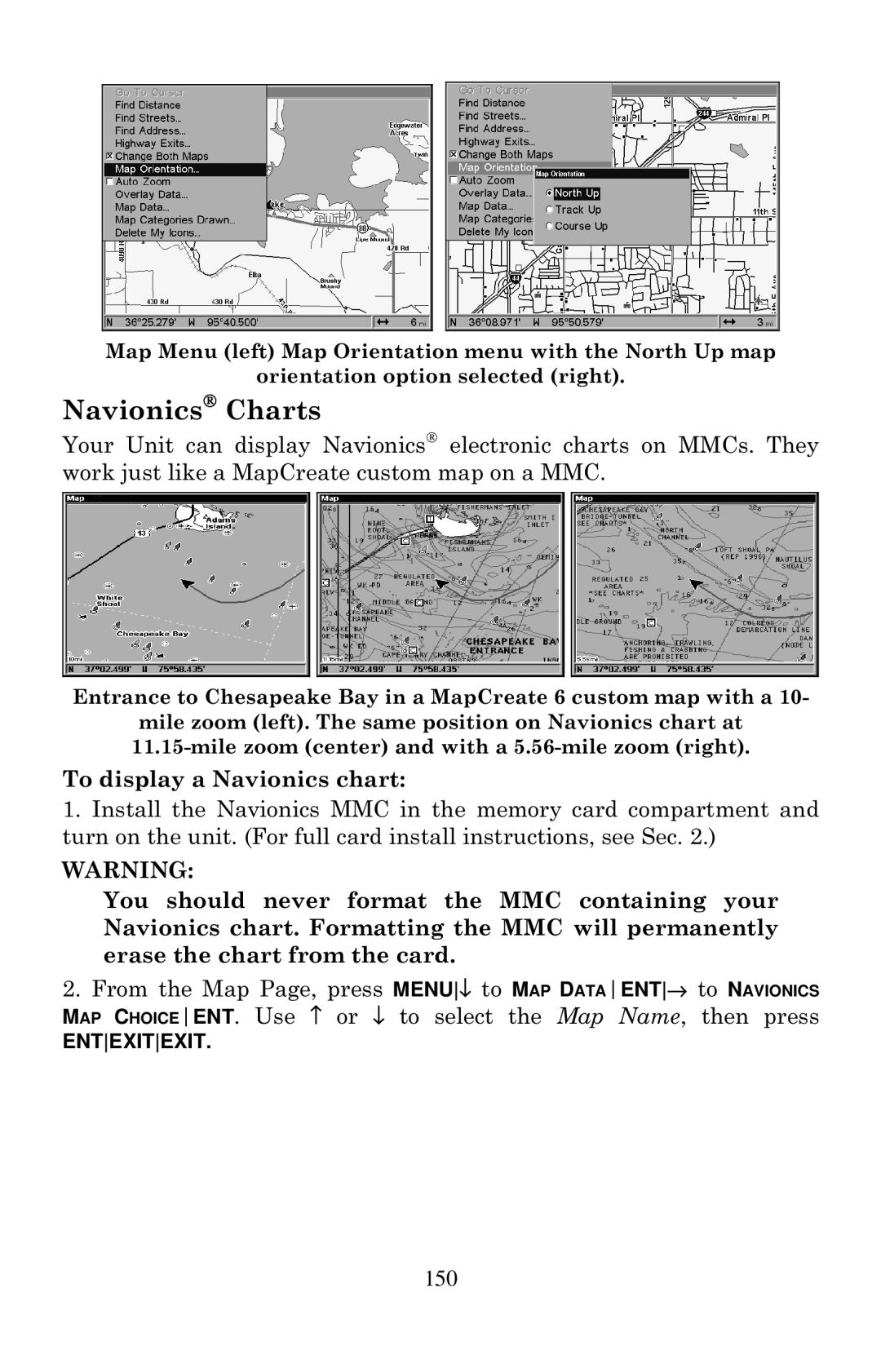 Lowrance electronic LCX-20C manual Navionics Charts, To display a Navionics chart 