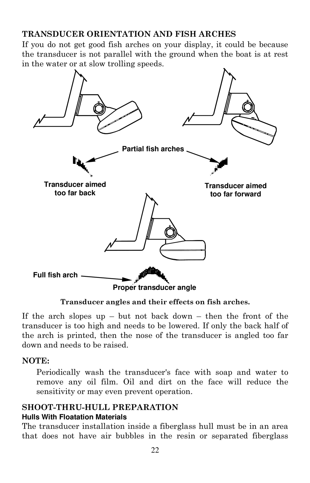 Lowrance electronic LCX-20C manual Transducer Orientation and Fish Arches 
