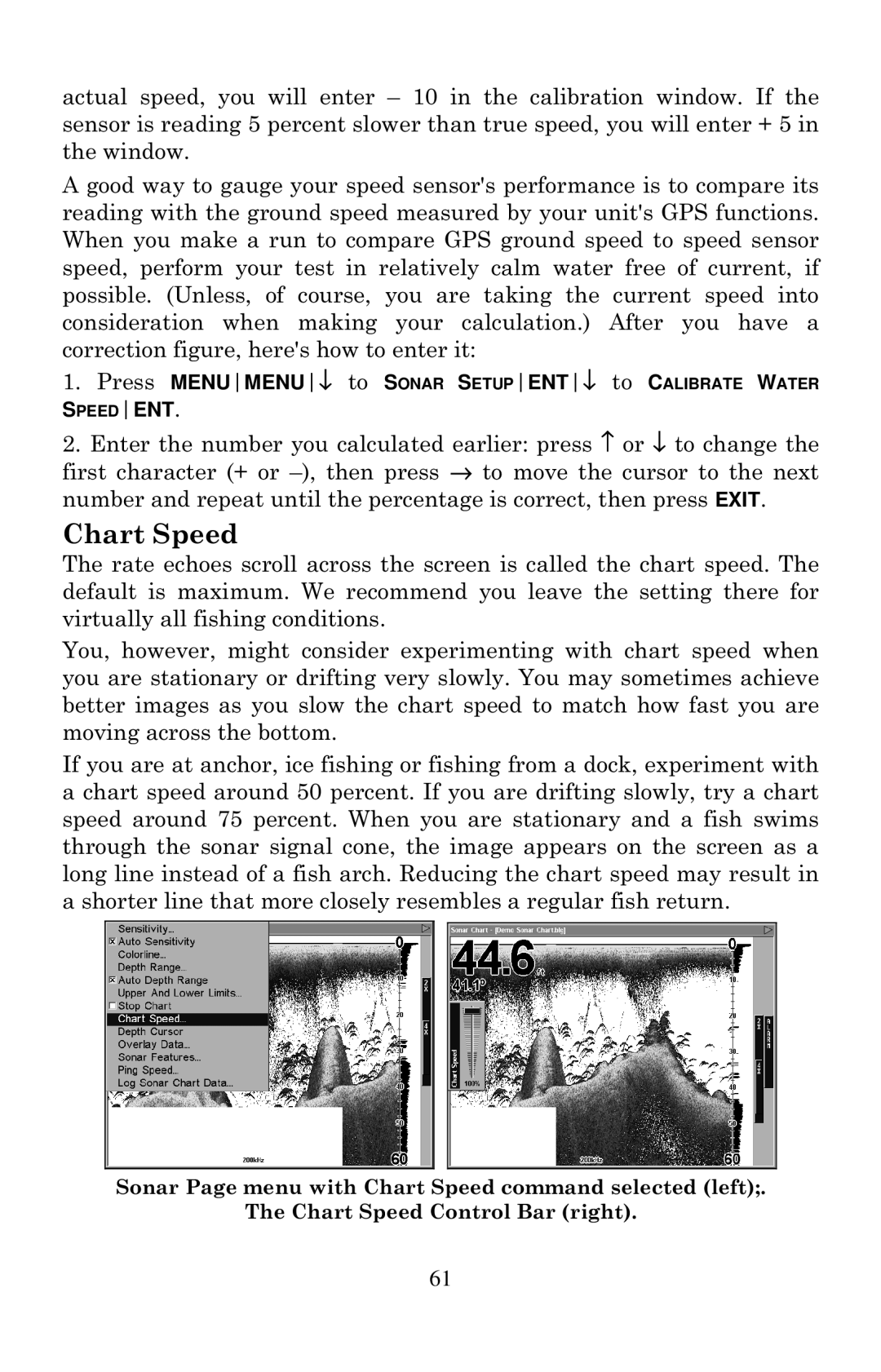 Lowrance electronic LCX-20C manual Chart Speed 