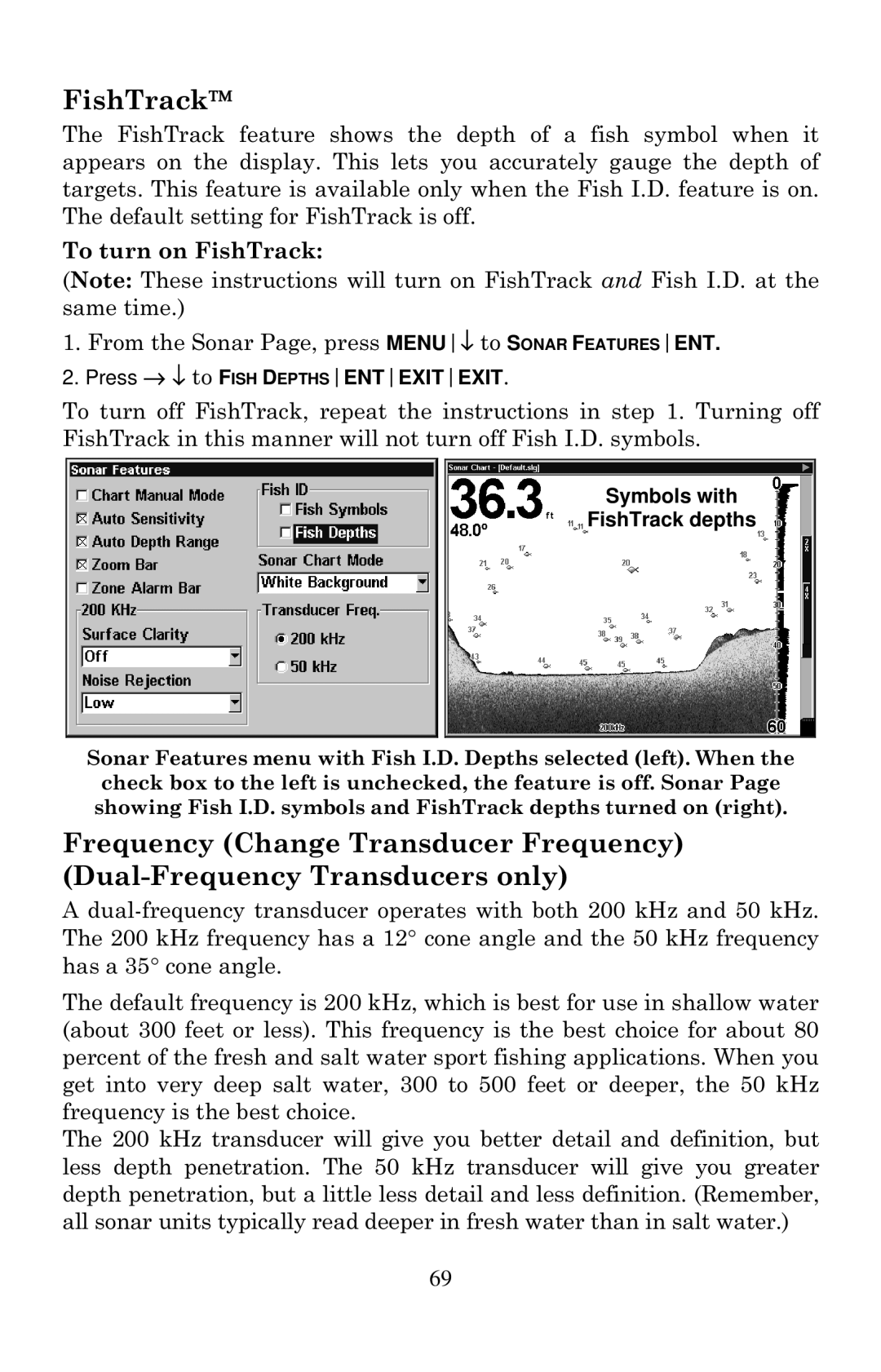 Lowrance electronic LCX-20C manual FishTrack, To turn on FishTrack 