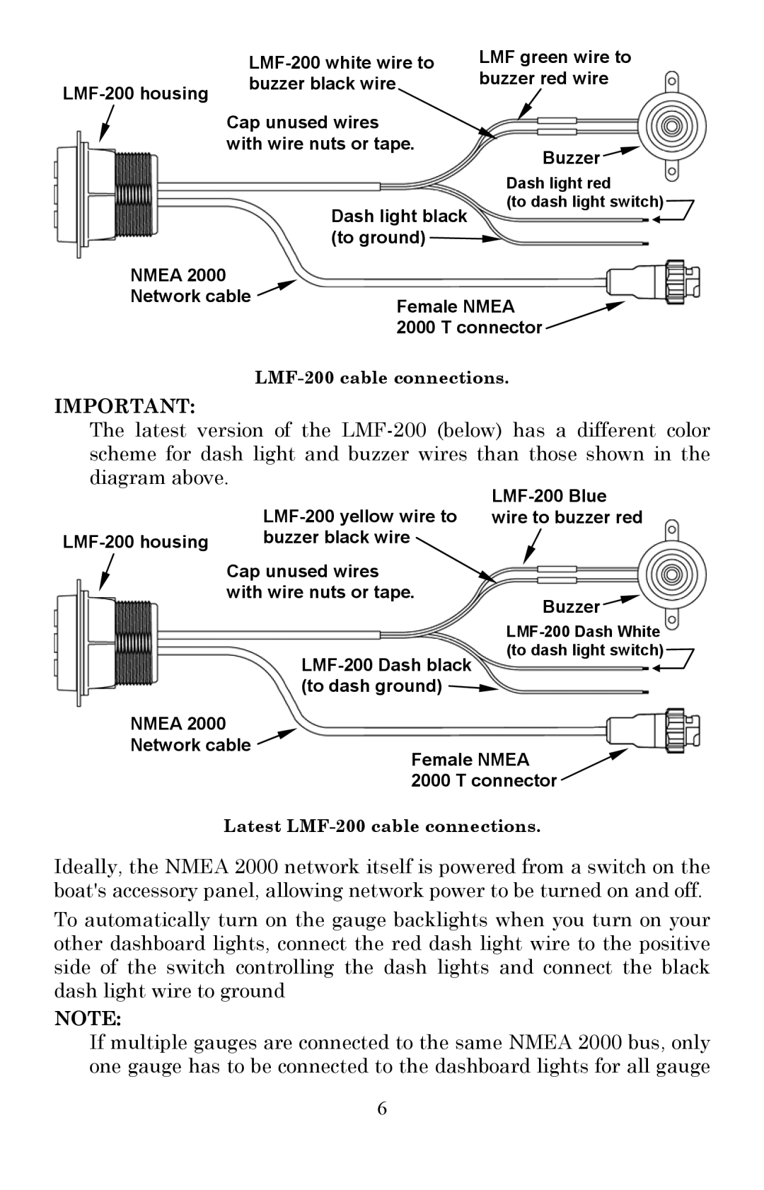 Lowrance electronic manual LMF-200 cable connections 