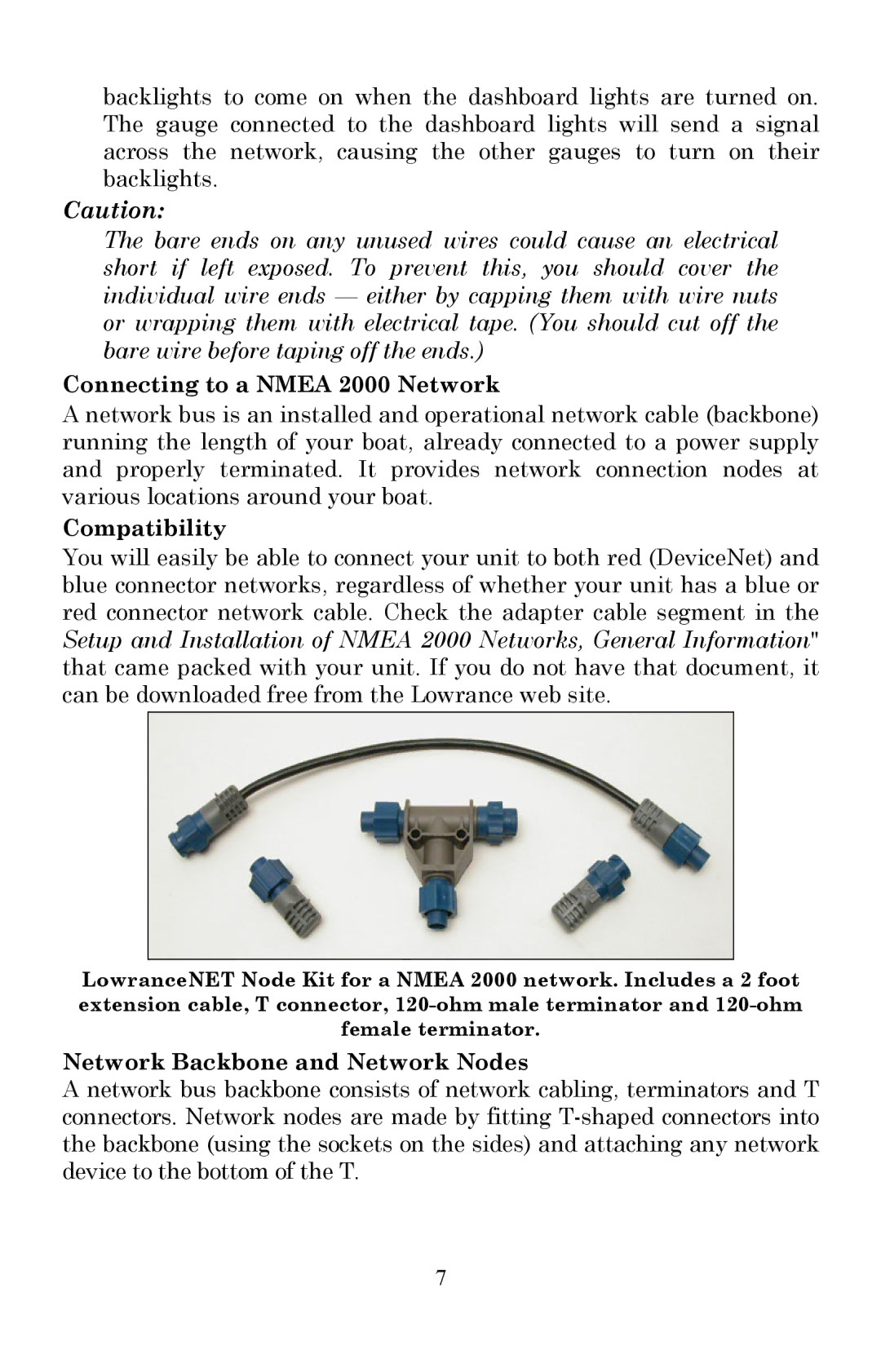 Lowrance electronic LMF-200 manual Connecting to a Nmea 2000 Network, Compatibility, Network Backbone and Network Nodes 