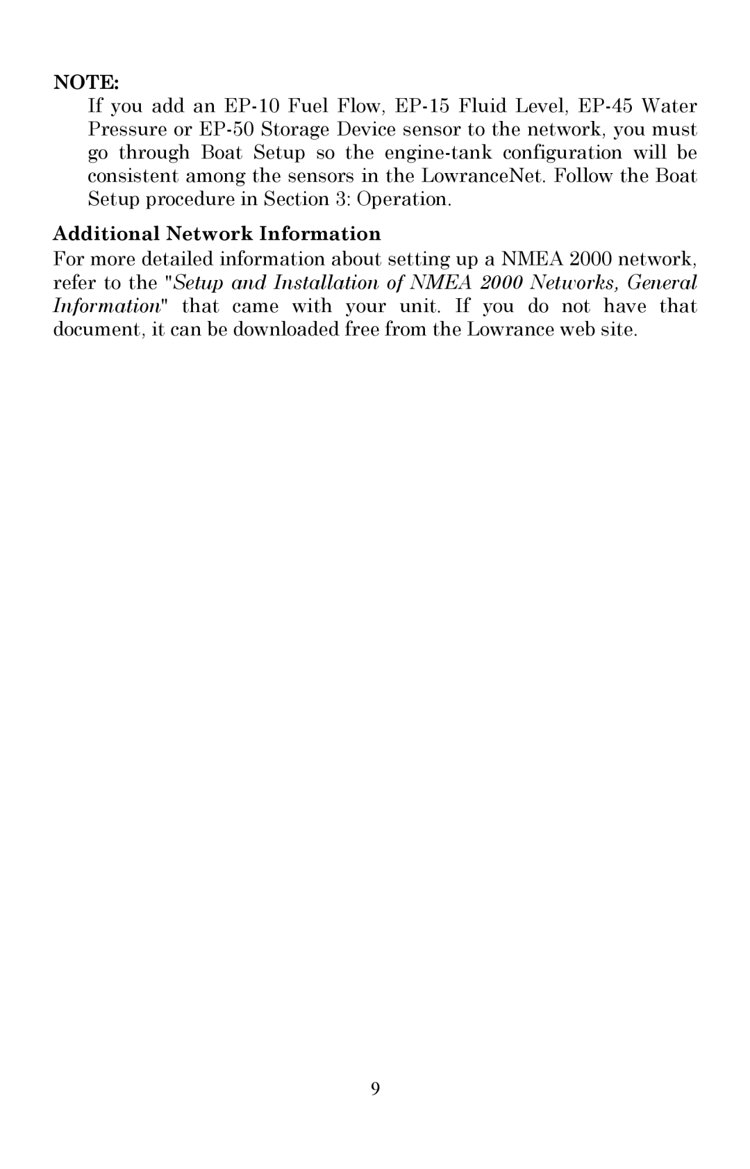 Lowrance electronic LMF-200 manual Additional Network Information 